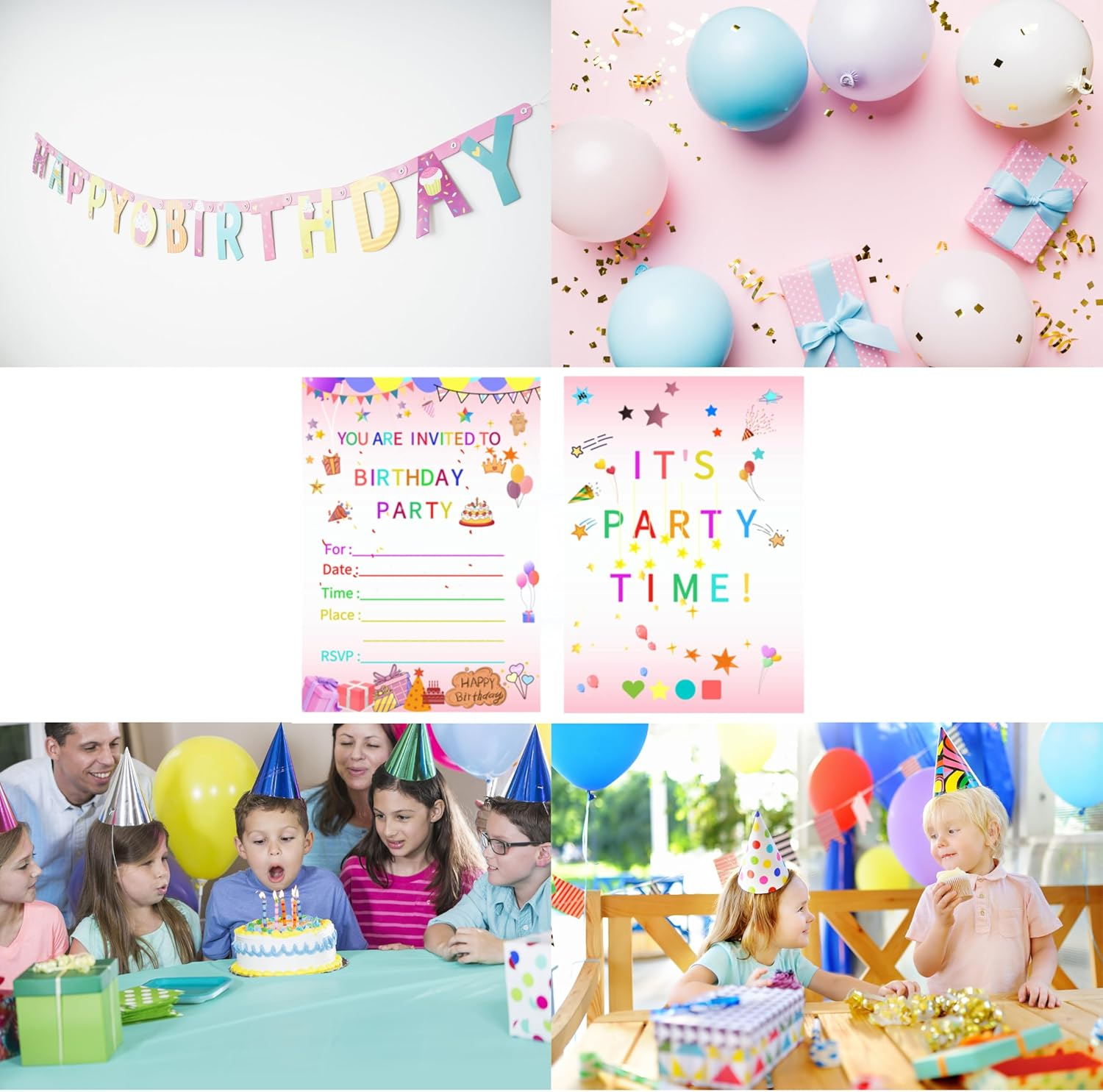 16 Pack Birthday Party Invitation Cards with Envelopes,Colorful & Attractive Invitations for Birthday Parties (Stars) image number 3