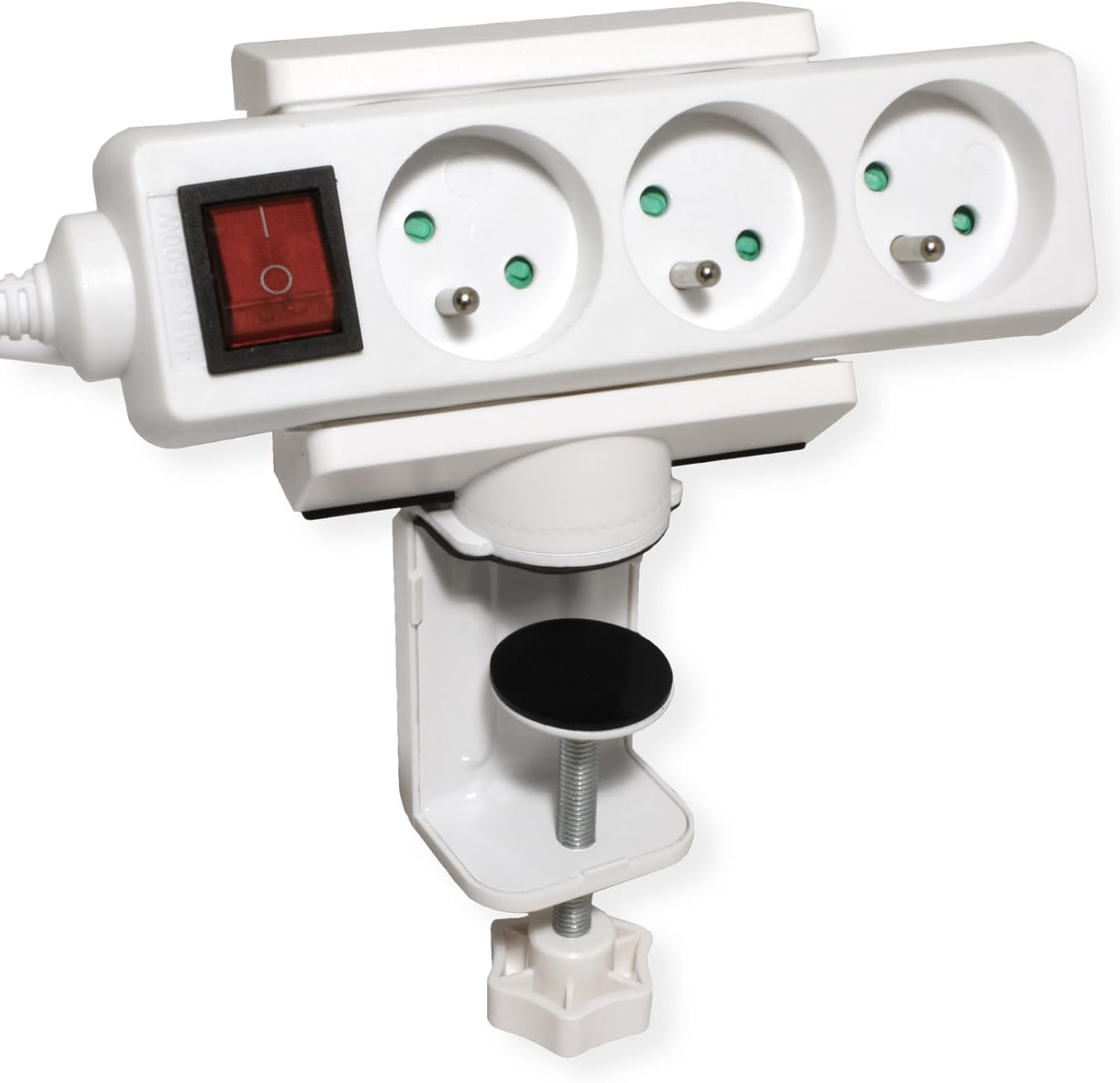 VALUE Table Clamp for Power Strip Rotatable 360&deg; White image number 5