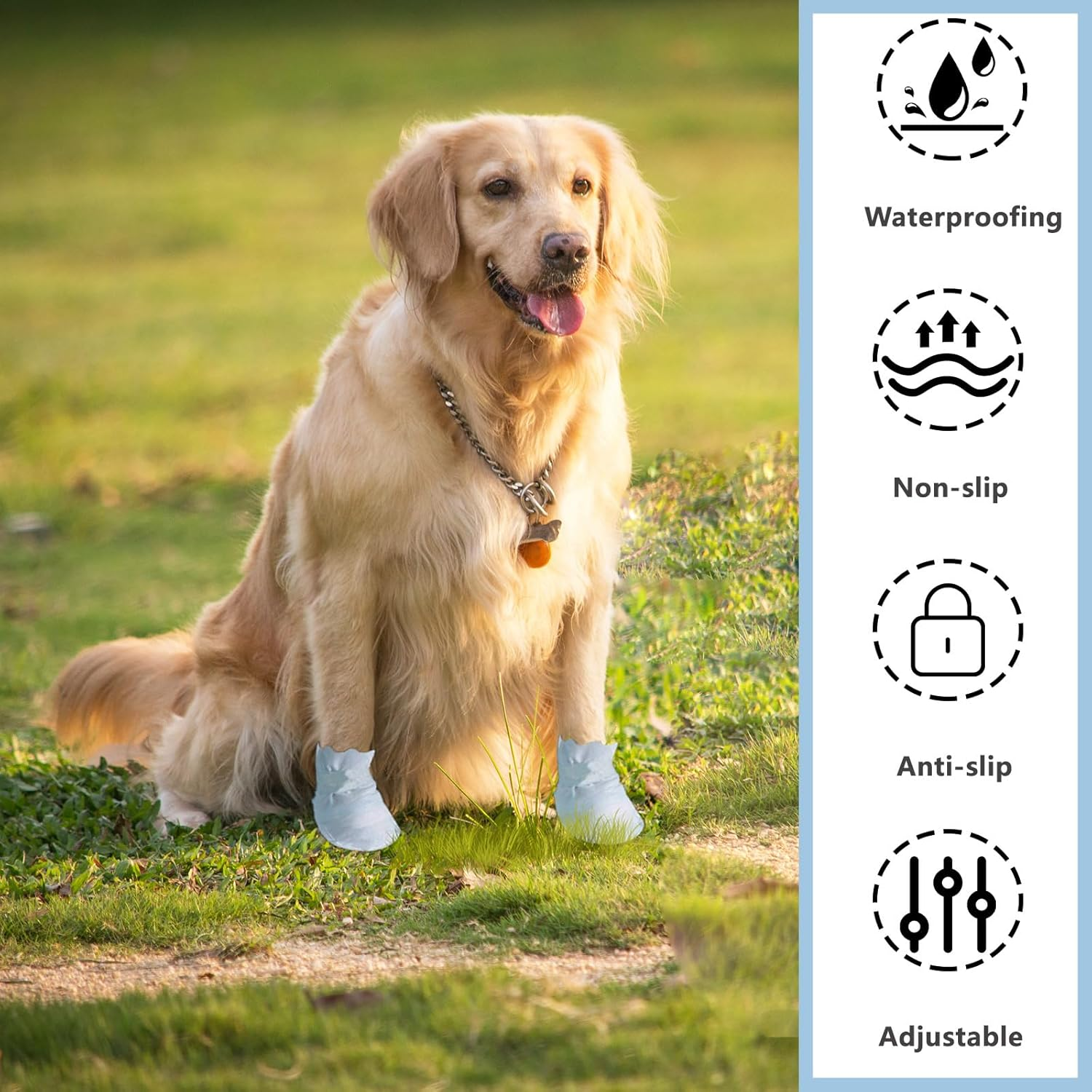 Disposable Dog Shoes for Small Dogs, Pet Shoes with Adjustable Adhesive Bandage, Dog Shoes and Paw Protection, 20 Pieces (L) image number 1