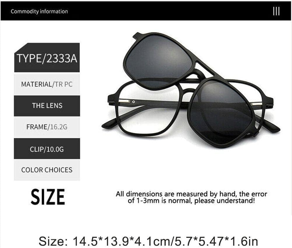 5PCS Magnetic Polarized Clip on Sunglasses Women Men Plastic Frame for Night UV400 Sunglasses Drop Shipping Driving - Style A image number 2