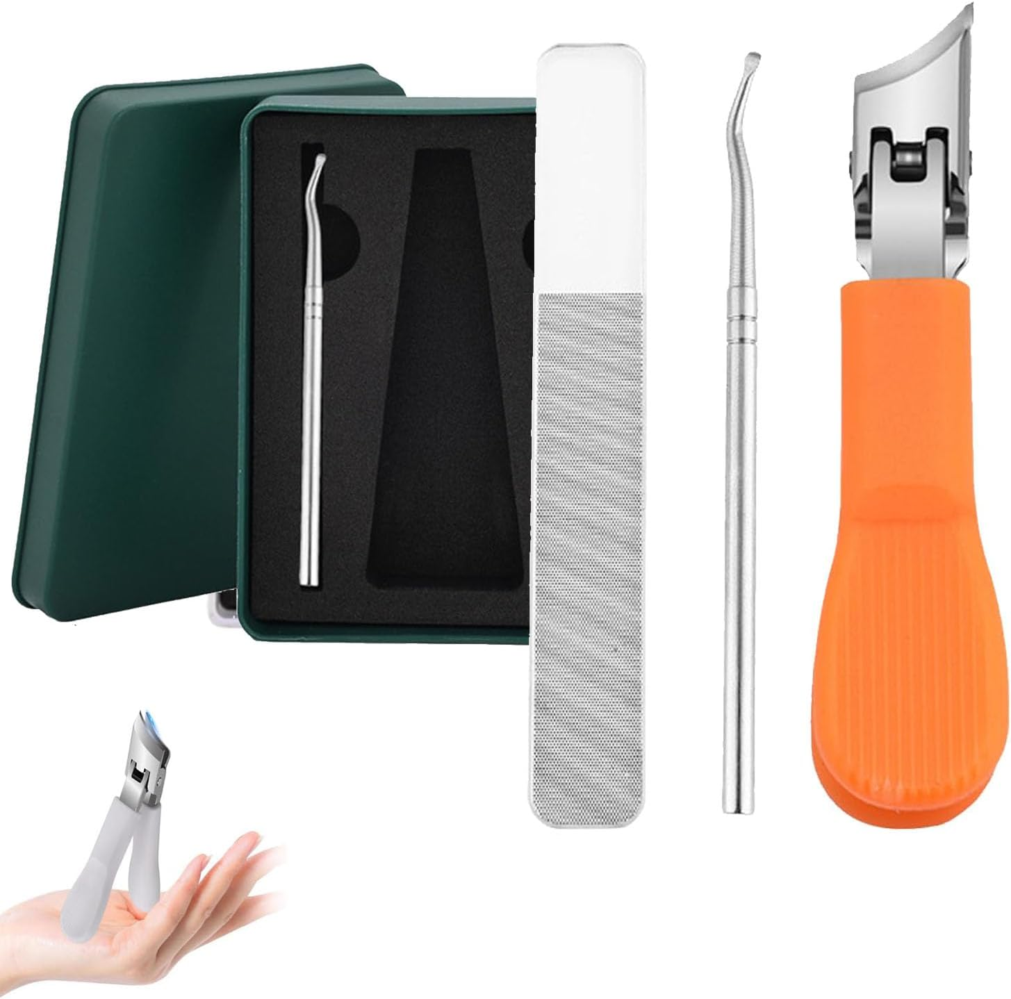 Super Sharp Oblique Nail Clippers, Sets of Eagle Beak Beveled Nail Clippers, Oblique Ingrown Toenail Clippers, Wide Jaw Opening Anti-Splash Slanted Nail Clipper (Orange)