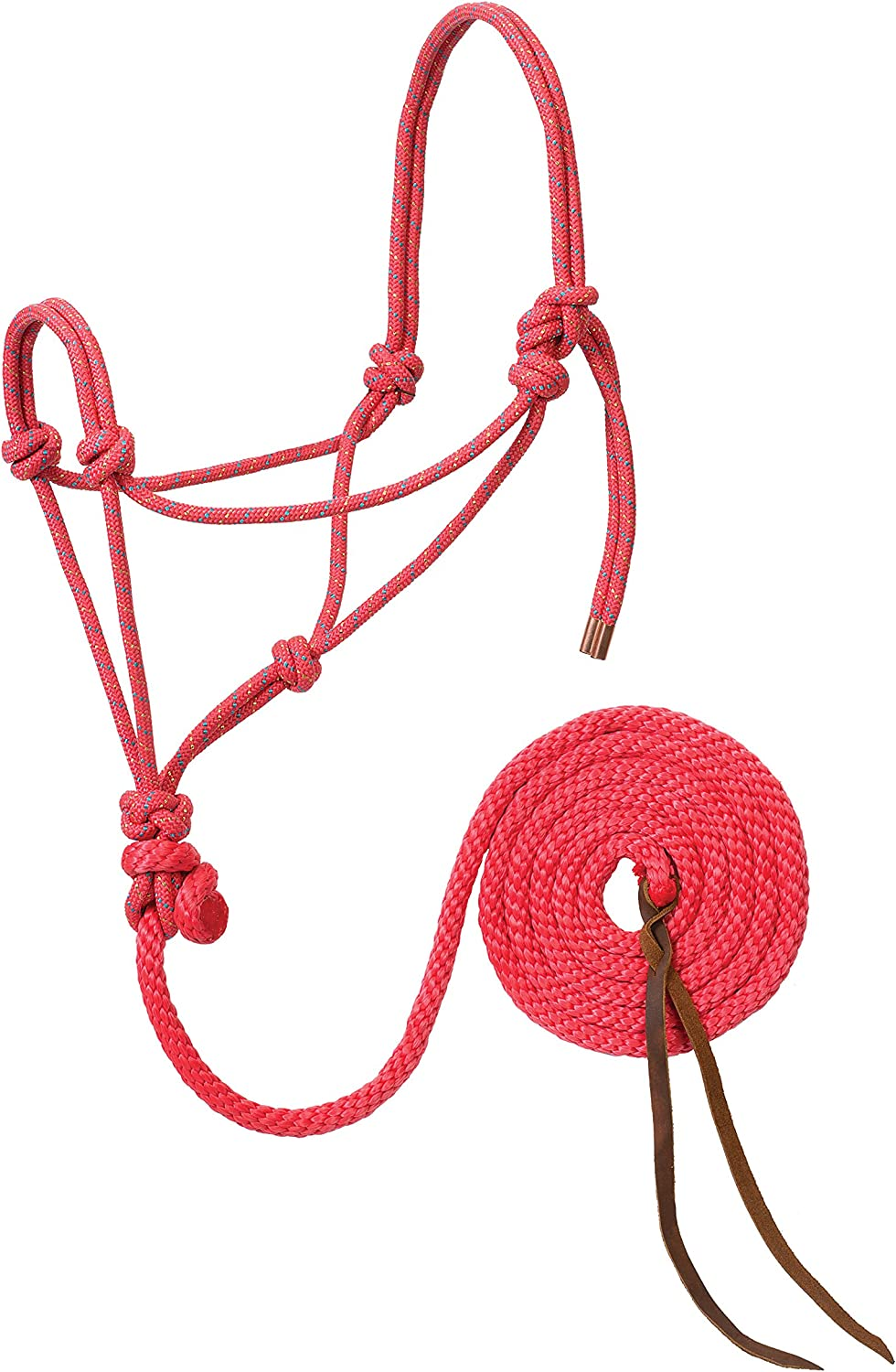 Weaver Leather Diamond Braid Rope Halter and Lead - Black/Hurricane Blue image number 6