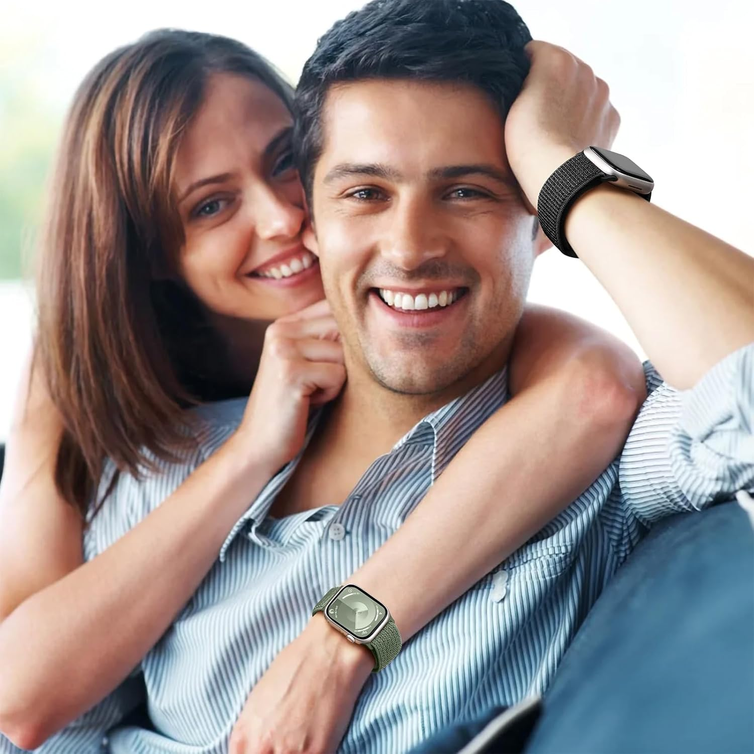 Maledan Magnetic Clasp Nylon Bands for Apple Watch Band 38Mm 40Mm 41Mm 42Mm 44Mm 45Mm 49Mm 46Mm Women Men, Adjustable Soft Breathable Sport Loops for Iwatch Series 10 9 8 7 6 5 4 3 2 1 SE Ultra 2 image number 4