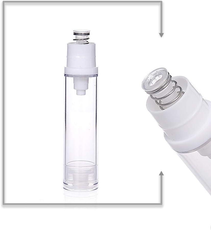10Pcs Airless Pump Press Bottle Empty Plastic Vacuum Lotion Bottles Clear Containers Cosmetics Skincare Travel Size Dispenser (5Ml) image number 3