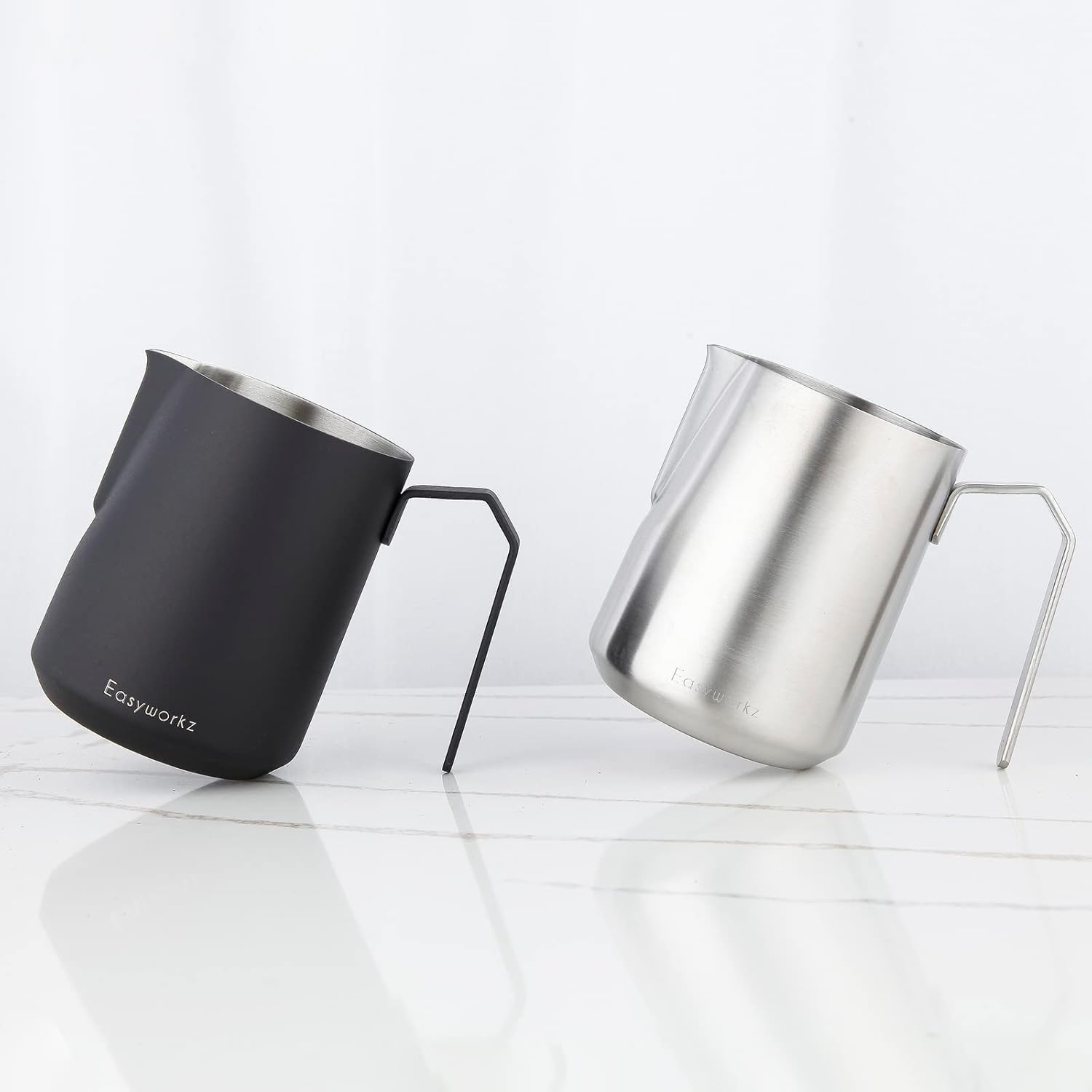 Easyworkz Espresso Steaming Pitcher Stainless Steel 600 Ml Coffee Frothing Picther Milk Jug Cappuccino Latte Art Cup, Brushed Silver image number 2