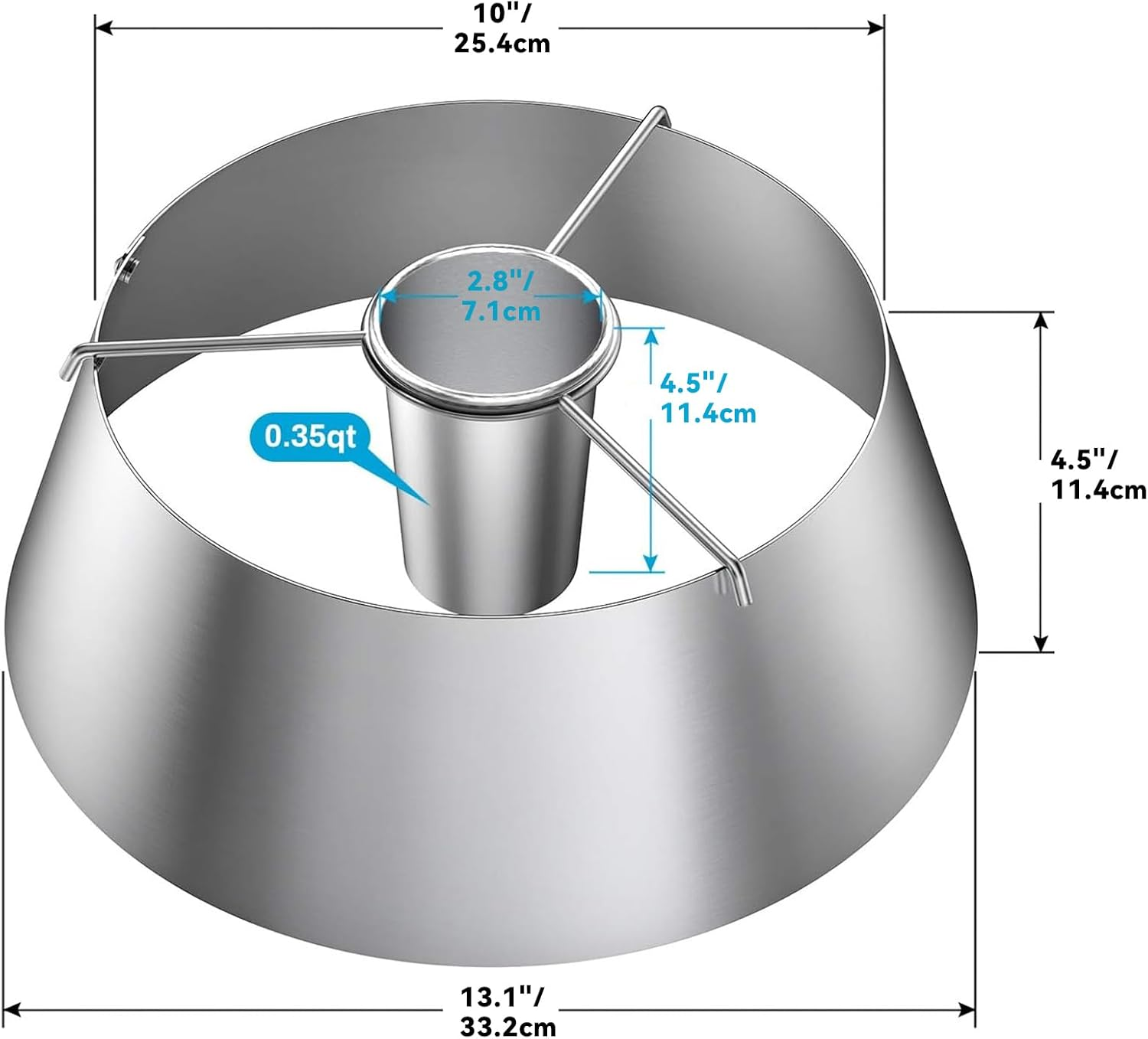 Onlyfire Stainless Steel Charcoal Basket with Water Container, Charcoal Baskets for Weber 47 Cm, 57 Cm, 67 Cm Kettle Grill, Charcoal Grill and Other Ceramic Grills, Charcoal Basket Accessories, BBQ image number 4