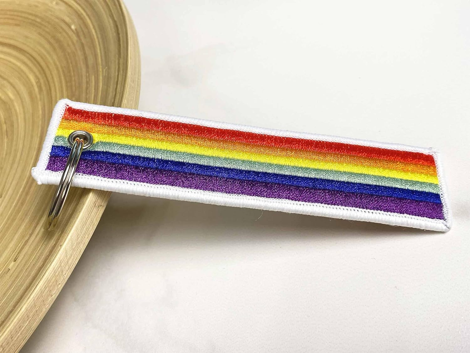 LGBT Bisexual Lesbian Rainbow Non-Binary Transgender Asexual Flag Keychain image number 1