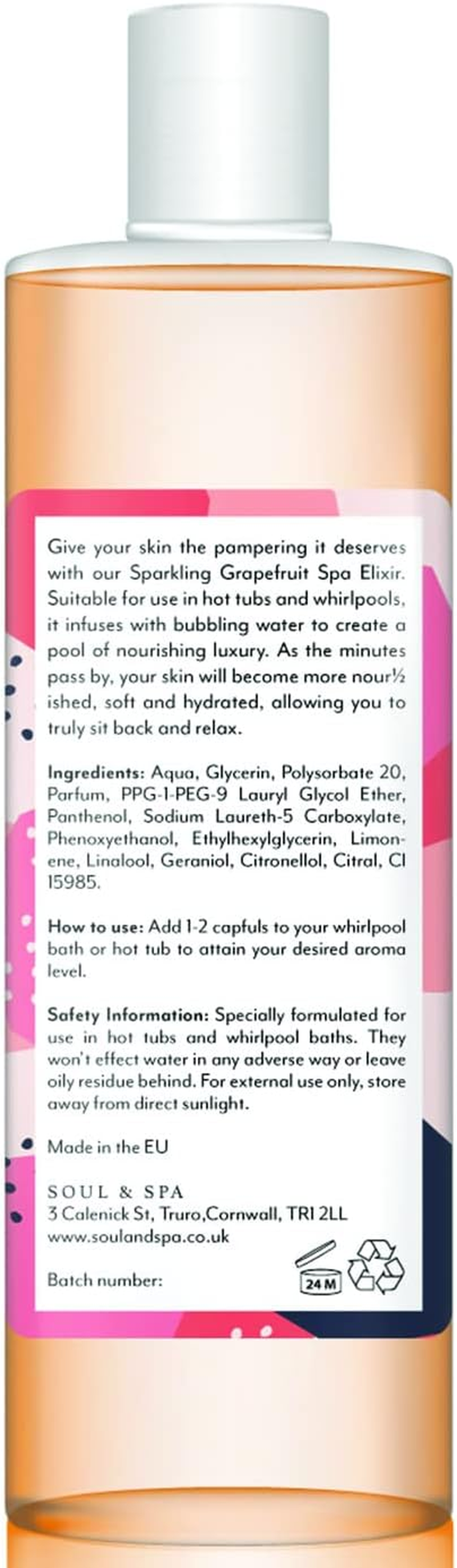 Grapefruit Spa Elixir - Low Foam Bath Foam - Hot Tub and Whirlpool Bath Fragrance image number 1