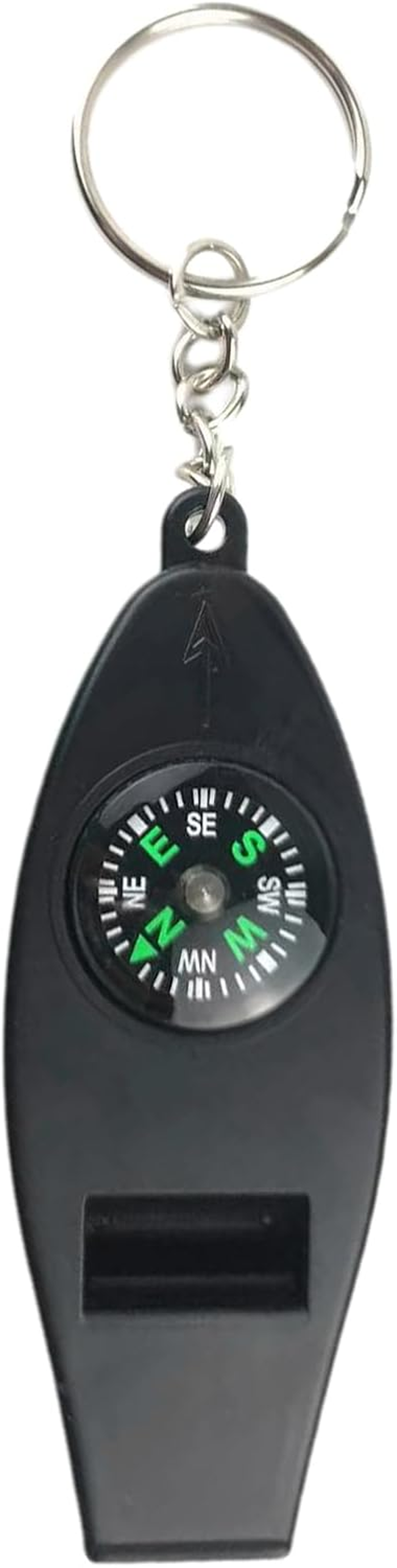 Safety Whistle Keychain &ndash; Survival Emergencys Whistle, Outdoor Signal Tool | 4 in 1 Compass Thermometer Accessory, Loud Hiking Safety Device, for Camping Adventures and Wilderness Exploration image number 5