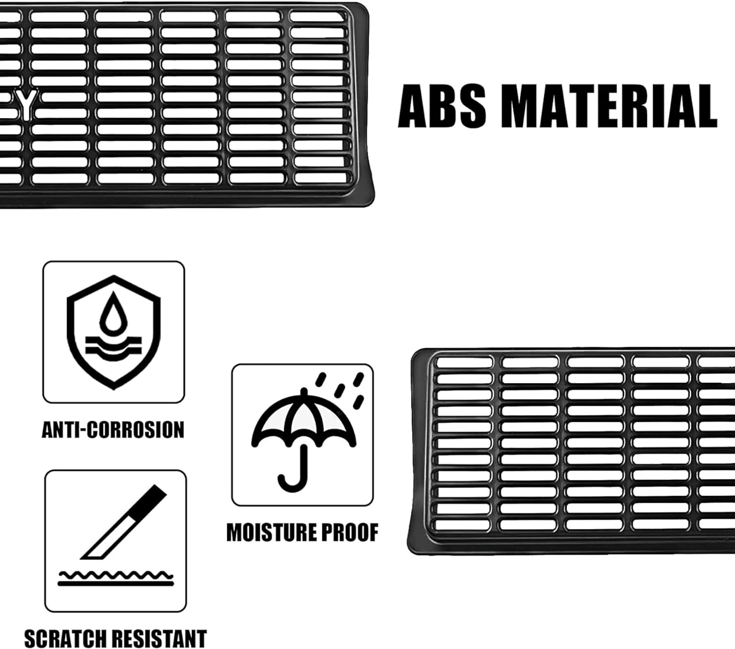 QIOON Tesla Model Y Backseat Air Vent Cover - Air Flow Vent Grille Protectors - Compatible with 2019-2023 - Snap-In Installation - Rear under Seat Air Conditioning Outlet Grille Protection (2 Pack)