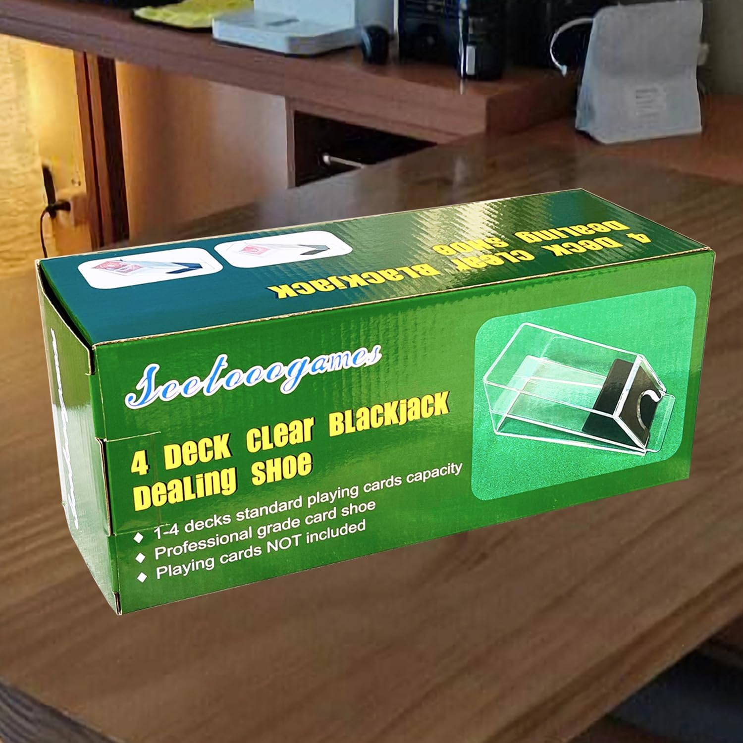 SEETOOOGAMES 4 Deck Clear Blackjack Dealing Shoe image number 4