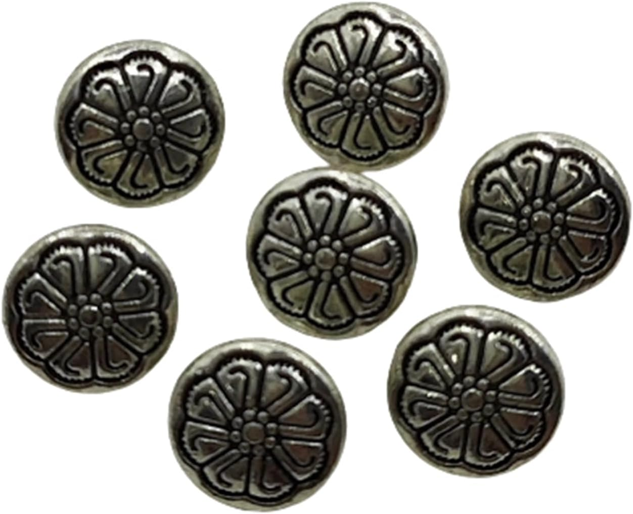 15Pcs Antiqued Bronze Metal Shank Buttons - round Antique Copper Painted Blue Heart Pattern for DIY Sewing Scrapbooking 18Mm image number 3