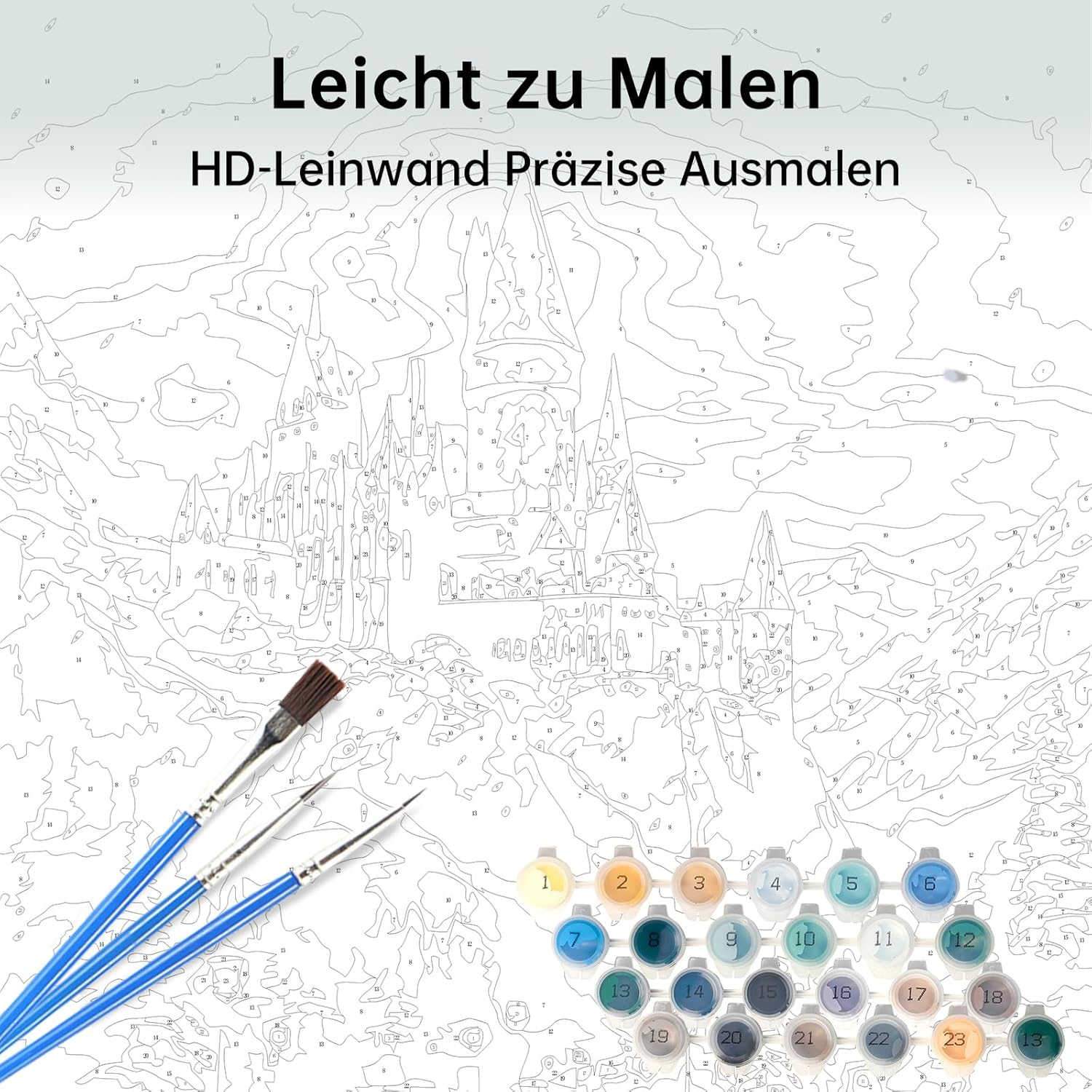 Lixkuokuo Painting by Numbers for Adults Beginners, 40 X 50 Cm, Hary Pote Hogwas Magic School Painting with Canvas Brushes, Acrylic Paints, Large DIY Castle Painting, Craft Set for Home Decoration And image number 1