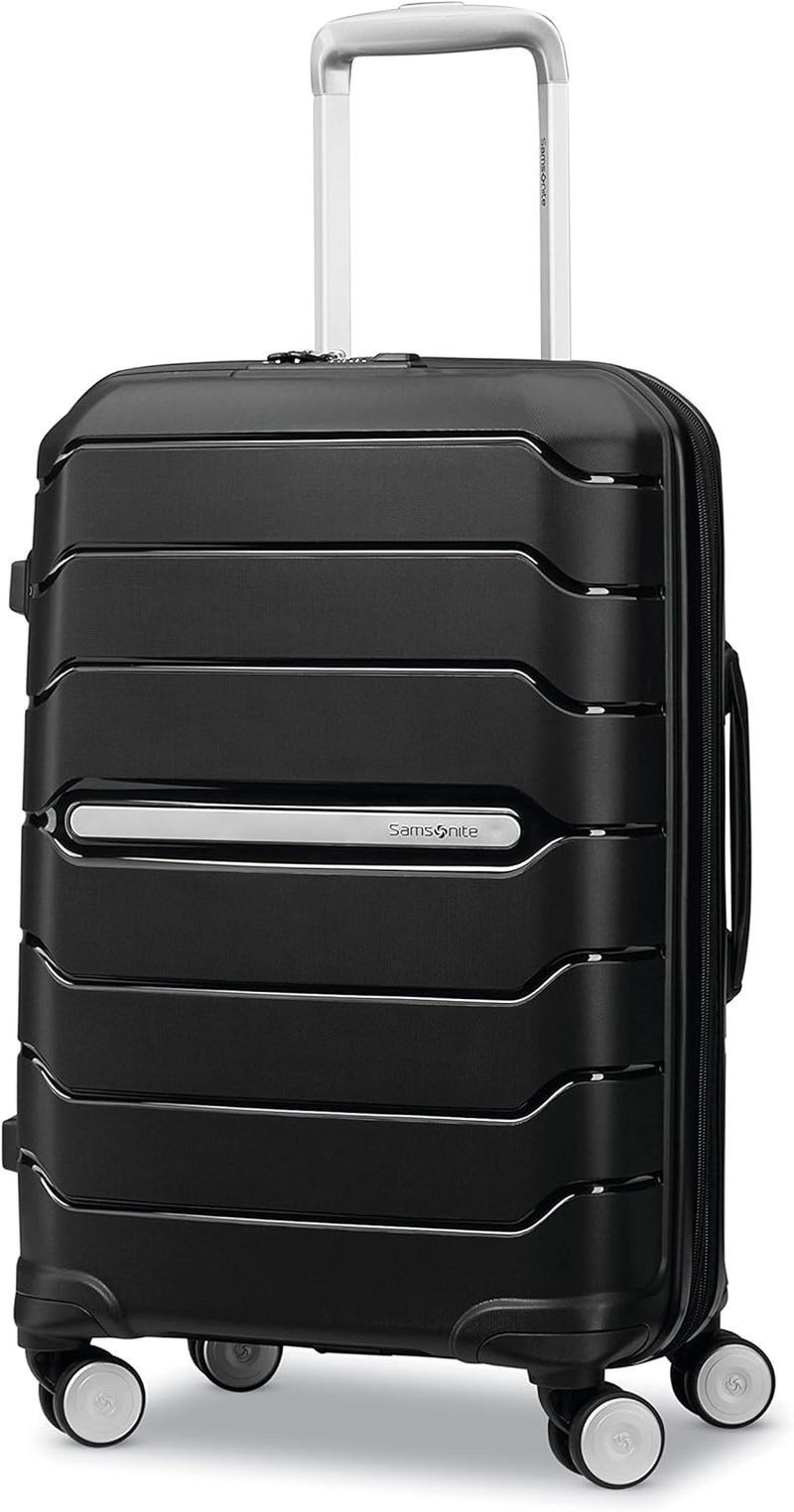 Samsonite Unisex-Adult Freeform Hardside Expandable with Double Spinner Wheels, White, Checked-Medium 24-Inch, Freeform Hardside Expandable with Double Spinner Wheels