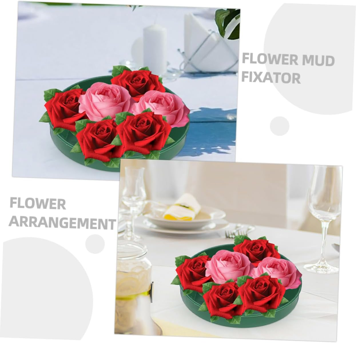 BESPORTBLE 16Pcs Foam Trays for Flower Arrangement Supplies Plastic Flower Mud Fixing Plate for Floral Arrangements in Home Garden image number 1