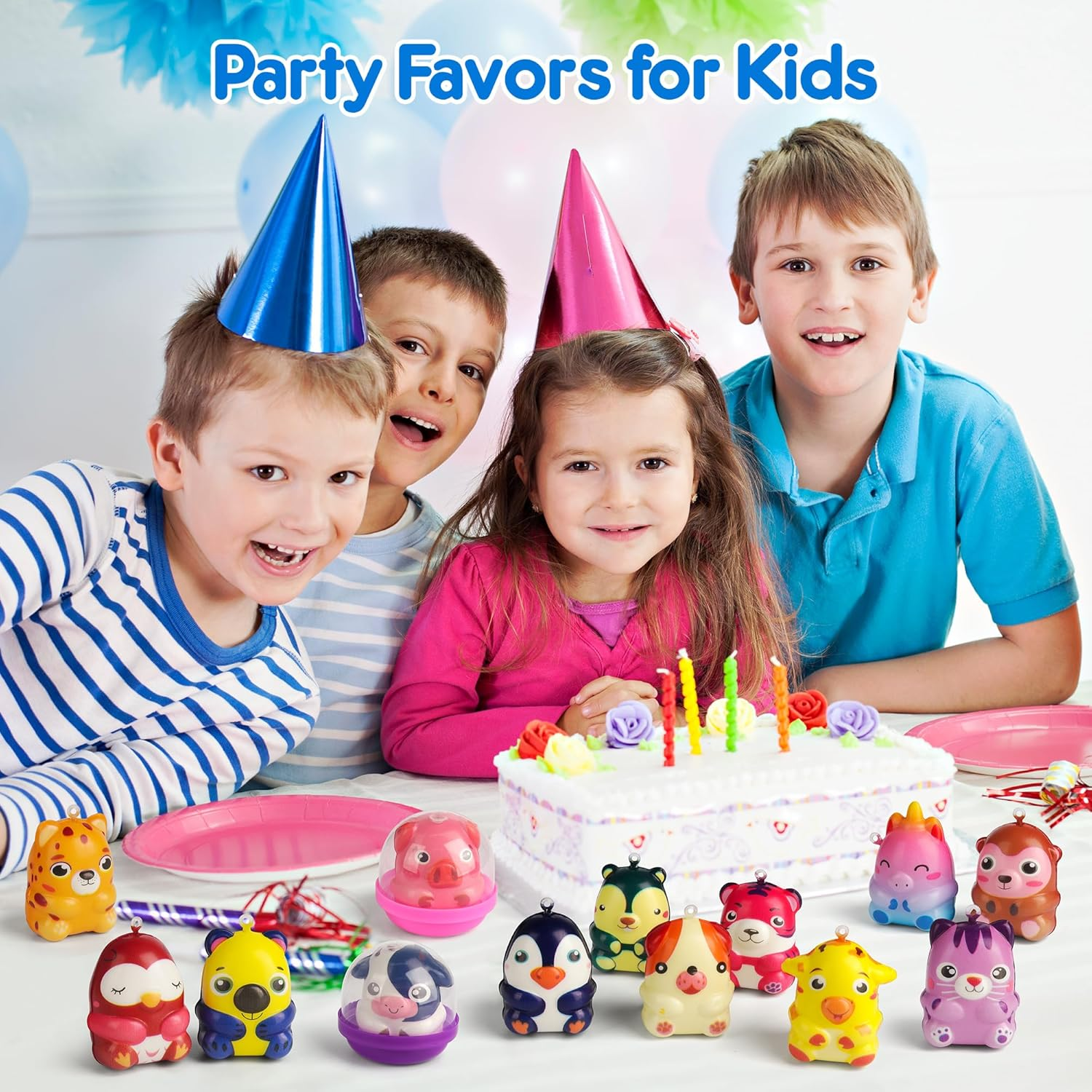 Mocoosy 24 Pack Animal Squishy Toys for Kids Party Favors, Slow Rising Squeeze Toys for Birthday Goodie Bag Stuffers, Pinata Stuffers, Carnival Prizes, Stocking Fillers, Classroom Treasure Box Toys image number 2