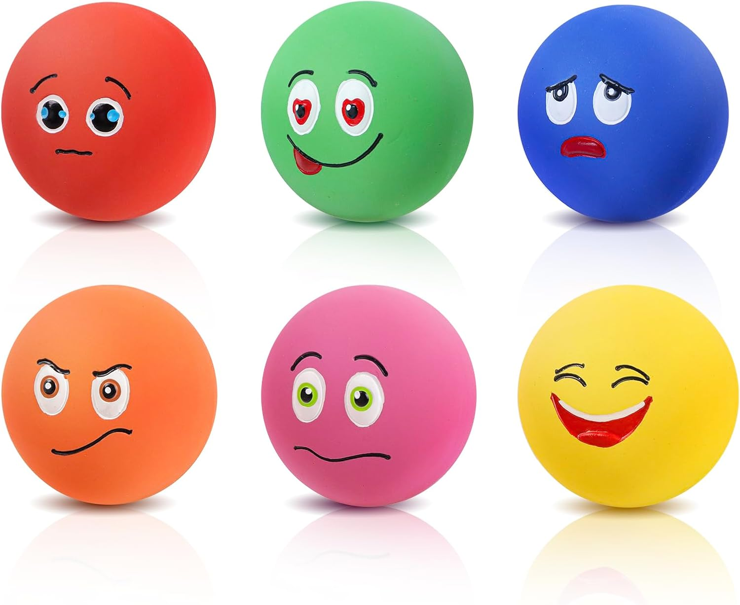 Squeaky Dog Toys, Funny Interactive Puppy Ball Toy, [6 Pack] Latex Rubber Squeak Pet Balls for Puppies Small Breed Dogs image number 5