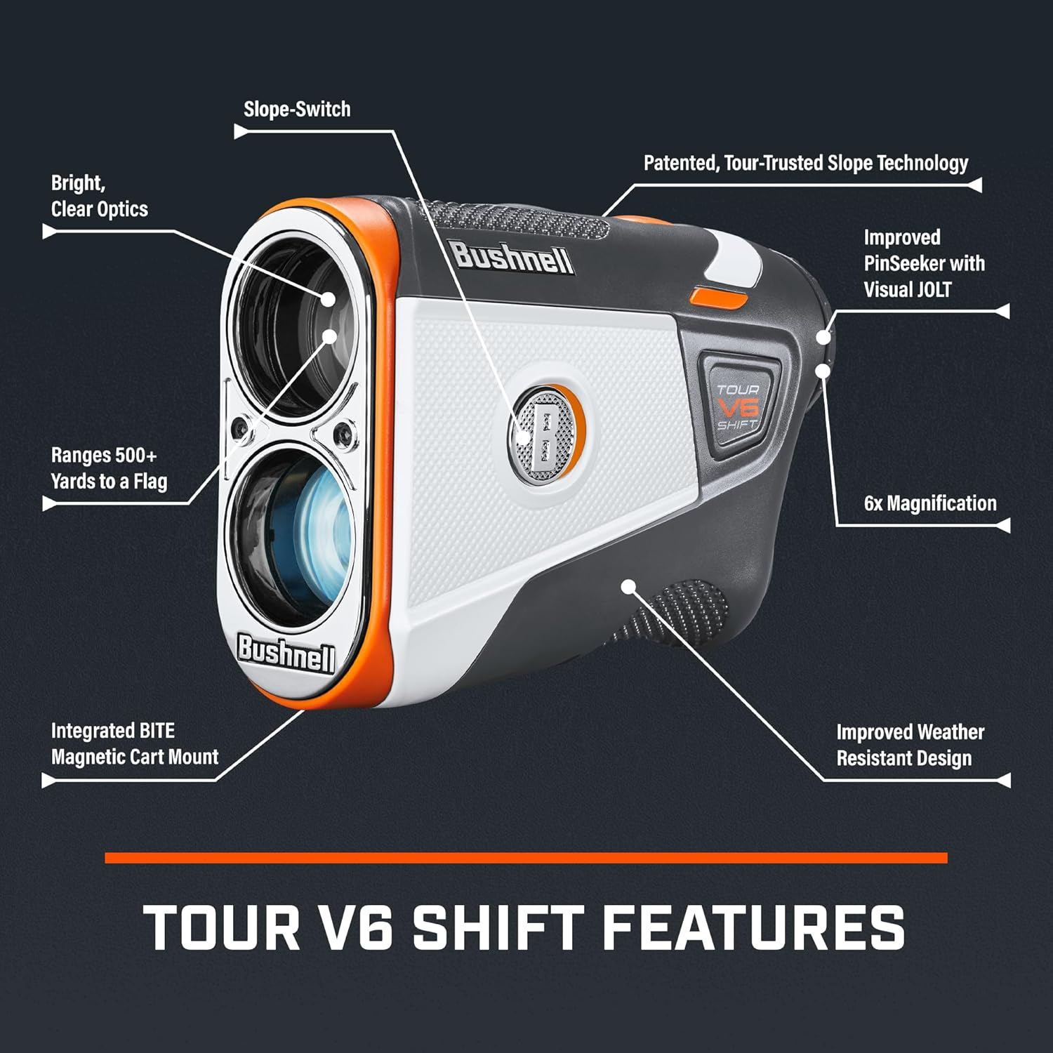 Bushnell Tour V6 Shift Golf Rangefinder Patriot Pack image number 1