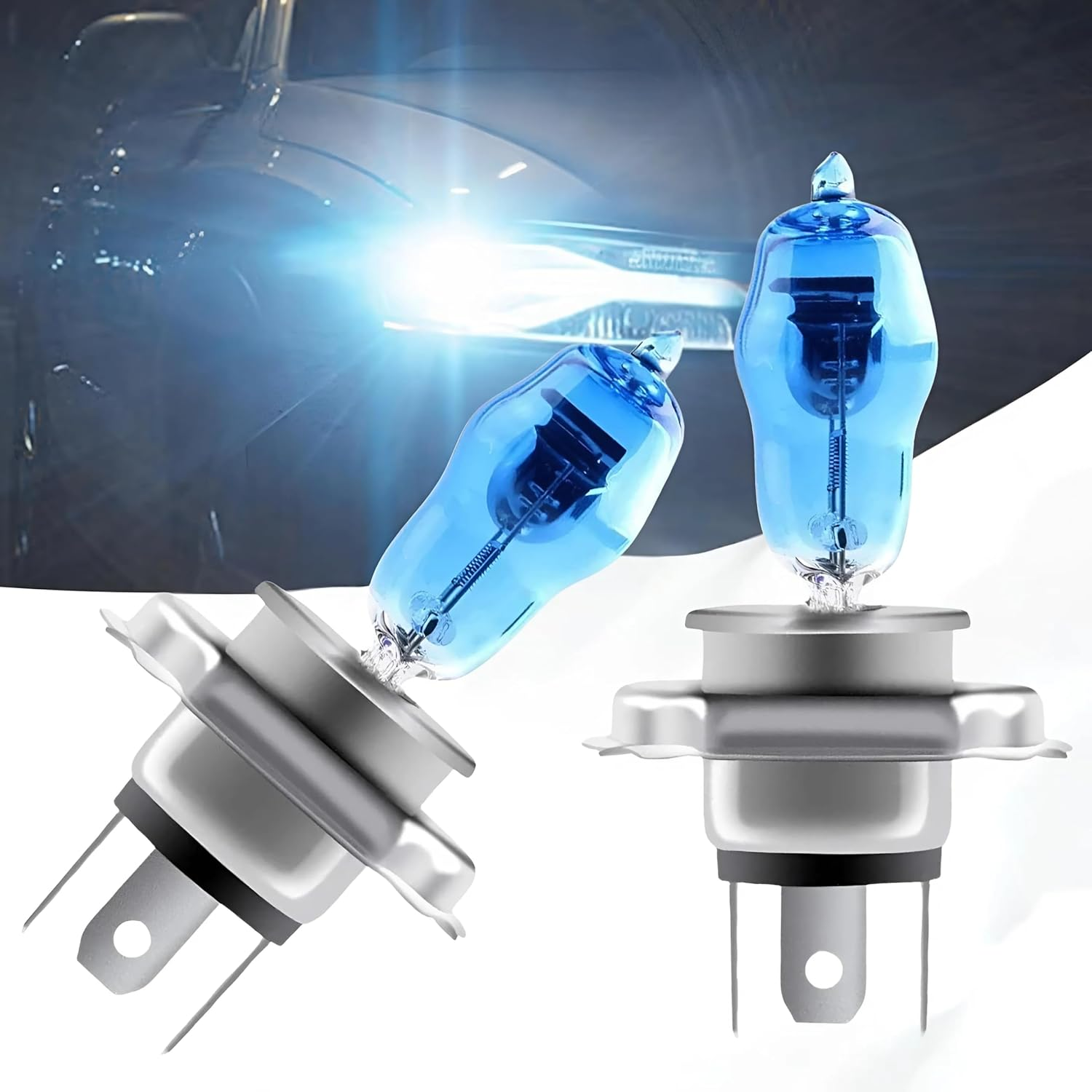 Spendeal 2Pcs H4 Led Headlight Bulb - 100/90W Super Bright White 6000K Halogen Xenon Light Bulb 12V Car Headlight Fog Light Lamp Replacement Long Life image number 4