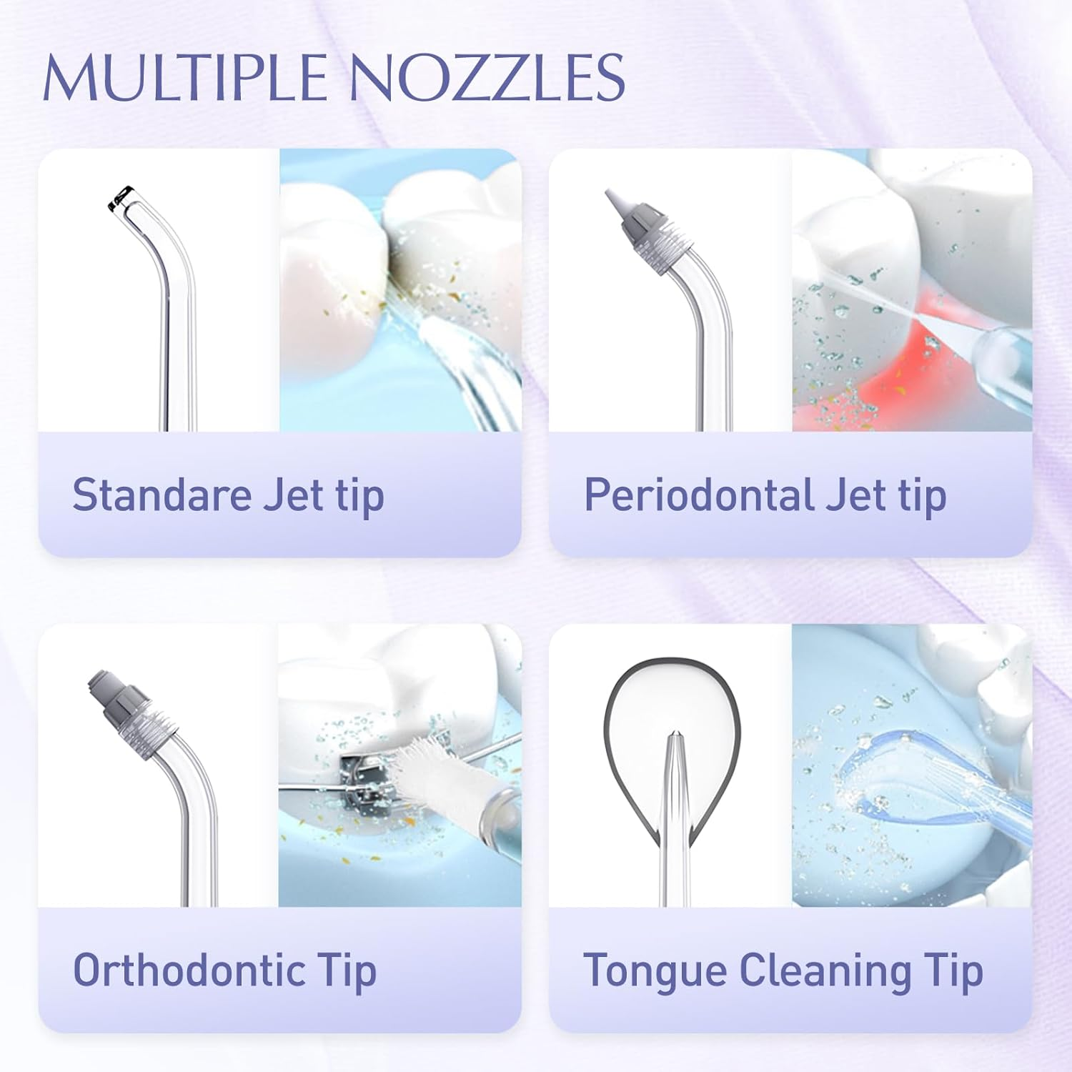 Power Cordless Water Flosser, Electric Rechargeable Battery Handheld IPX7 with 6 Modes & 4 Jet Tips Dental Oral Hygiene Irrigator Water Cleaner Floss Pick for Tooth/Teeth/Cleaning/Gums/Oral/Braces Care (BLACK) - Black image number 6