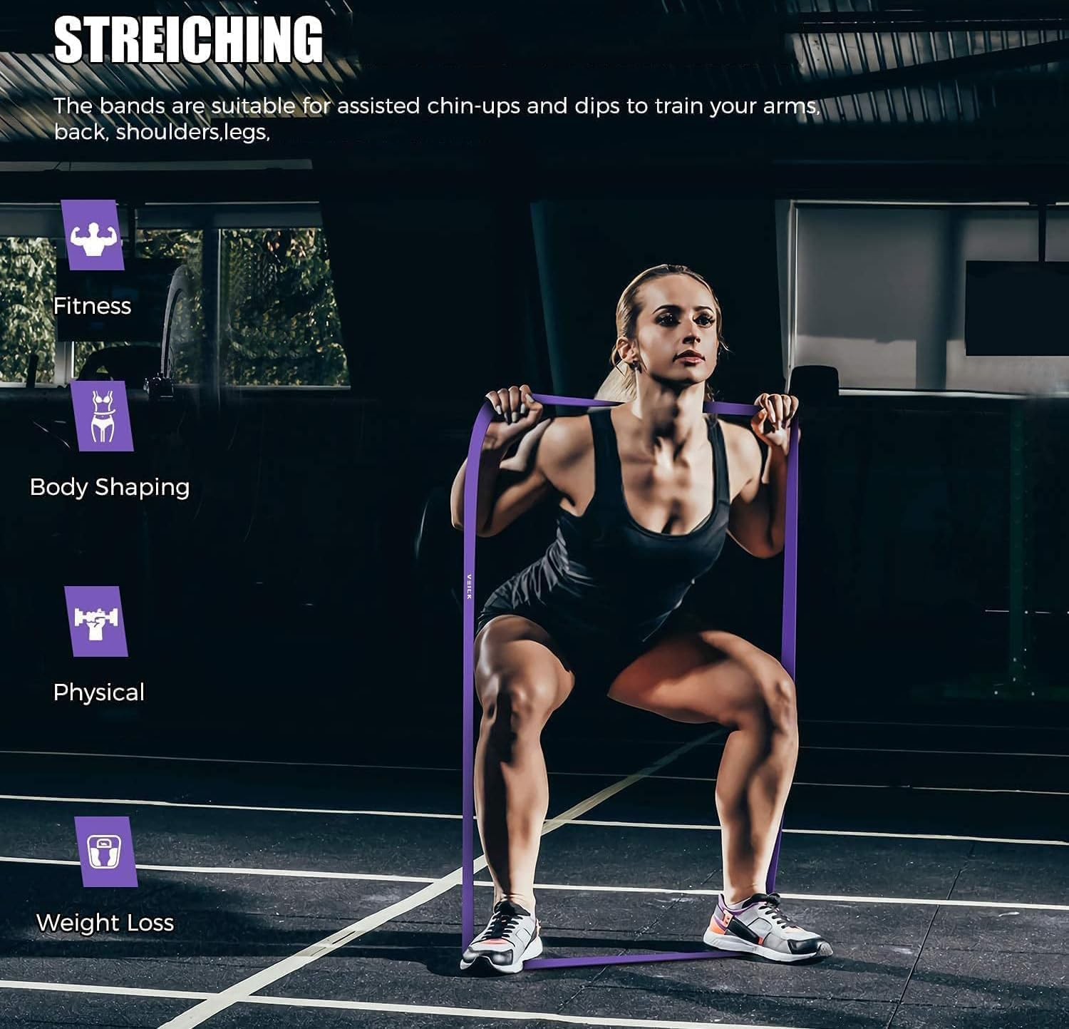 Essential Power Bands Set,5 PCS Durable Resistance Loop Bands with Handles Heavy Duty Pull up Assist Bands Straps,Improve Body Mobility and Strength,Fitness Bands Perfect for Yoga Workout image number 4