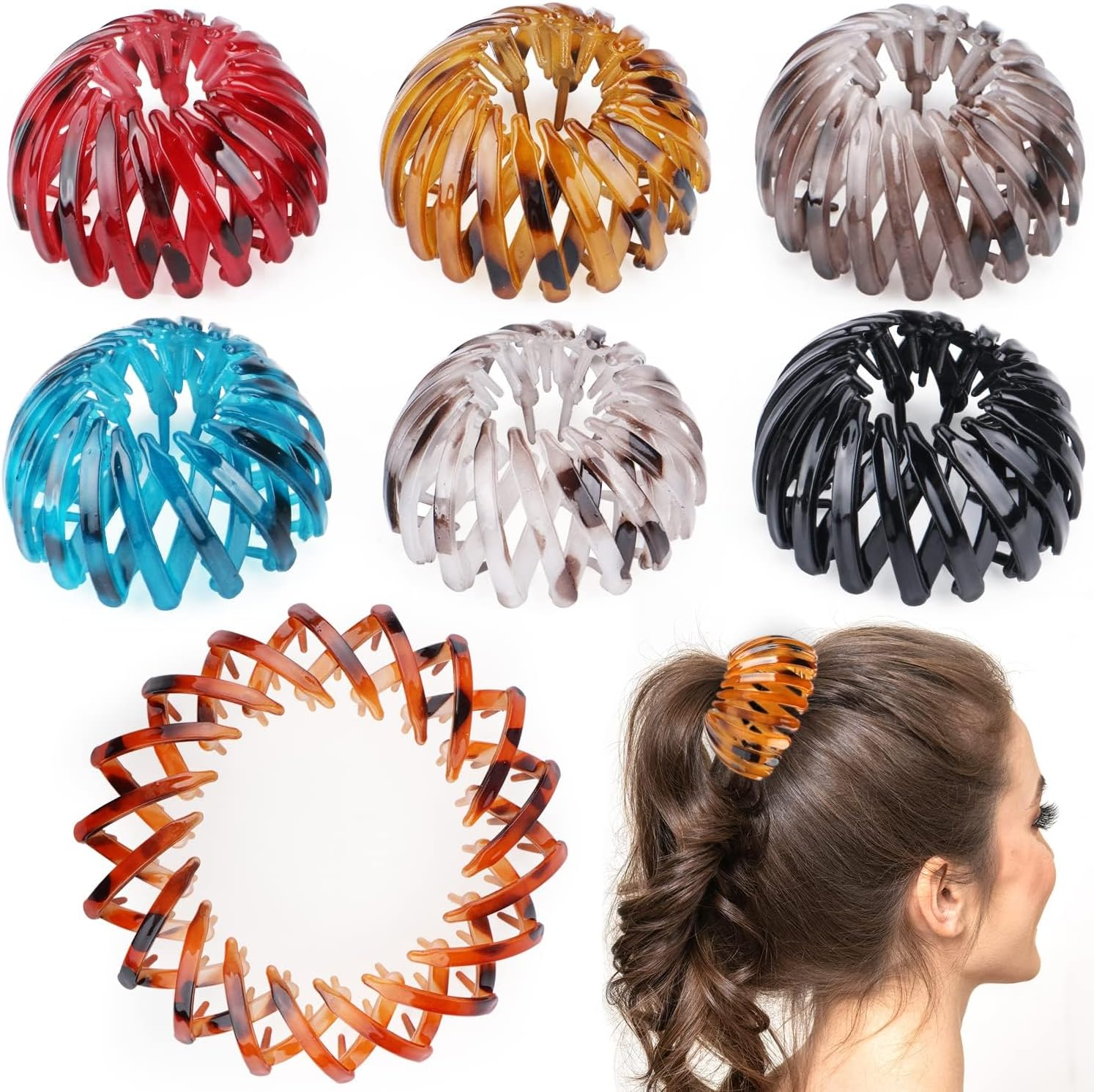 7Pcs Birds Nest Hair Clips,Bird Nest Plate Hairpins,Bird Nest Hair Clip Velvet Ponytail Holder,Bird Nest Hair Clip round Hairband,Bird Nest Velvet Hair Clip,Bird Nest Hair Clip Velvet Ponytail Holder