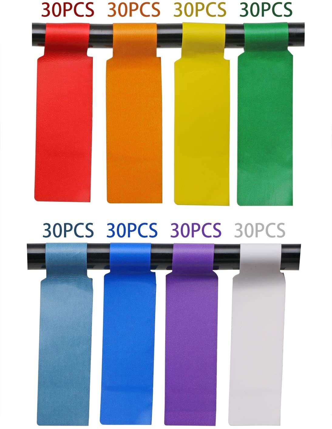 Mini Skater 240 Labels 8 Sheet Colorful Waterproof Cord Labels Tags Write on Stickers Tear Resistant Flexible Works Cord Identification Labels for Laser Printer (8 Sheet (240 Labels)) image number 1