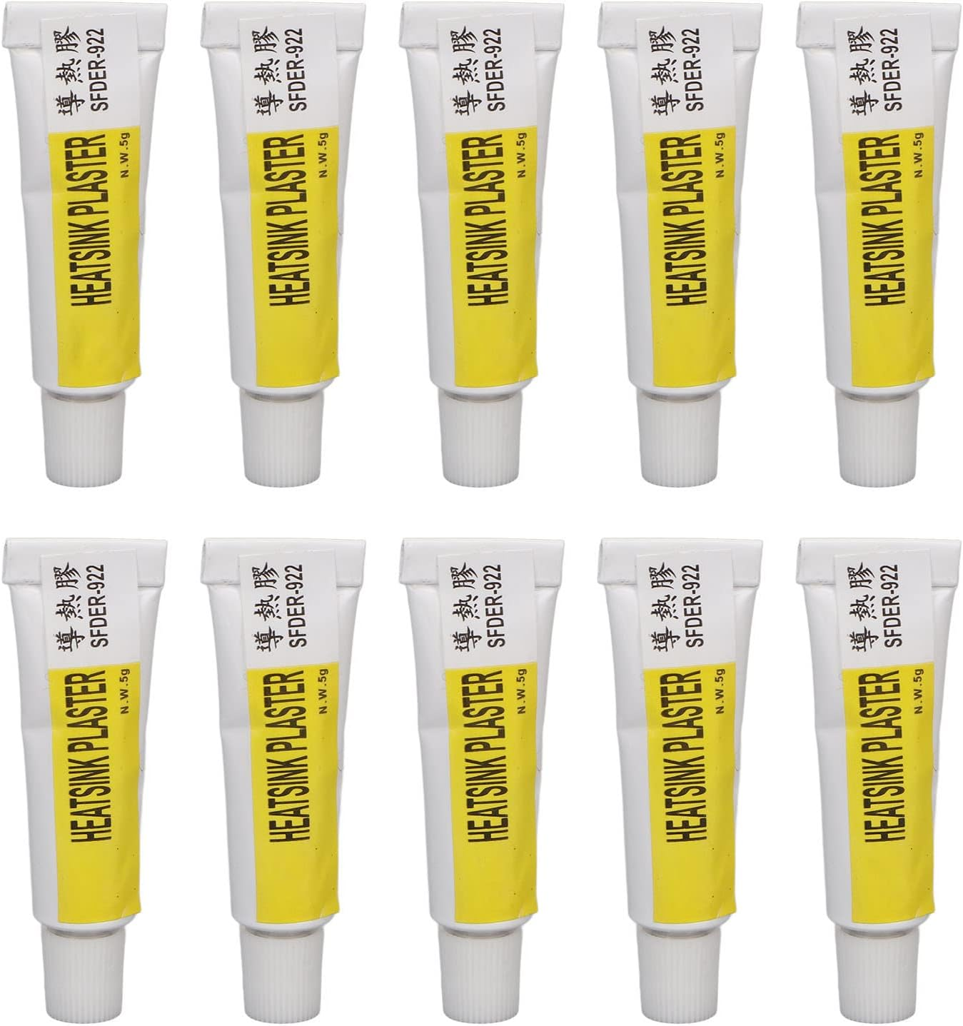 10Pcs LED Thermal Paste Silicone Grease GPU Thermal Paste, Each 5G 1.5MPA Strong Adhesion Thermal Conductivity Heatsink Glue for All Heat Sinks without Fixed Clips image number 6