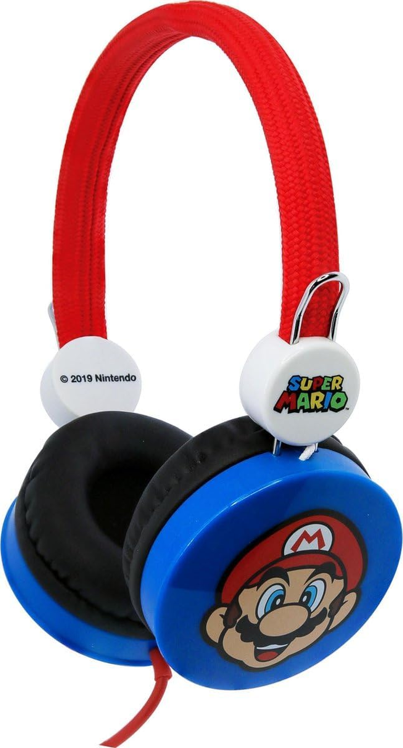 OTL Technologies Super Mario SM0666 Stereo Headset for Children with Volume Control (Max 85 DB) and Adjustable Headband, Blue, Unica image number 2