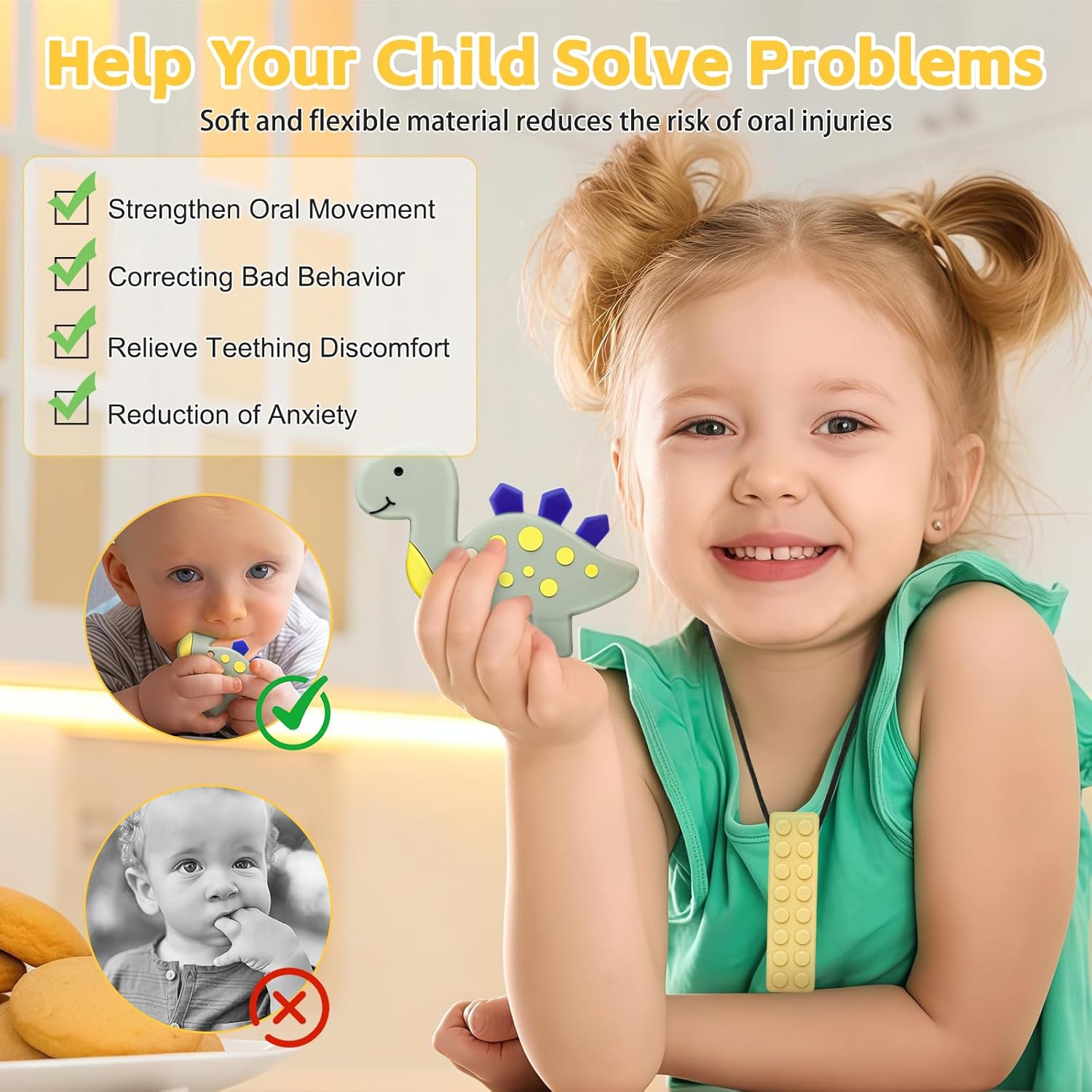 Chew Necklaces for Sensory Kids, Chew Necklaces for Sensory Children Boys Girls, Oral Motor Therapy Sensory Toys image number 6