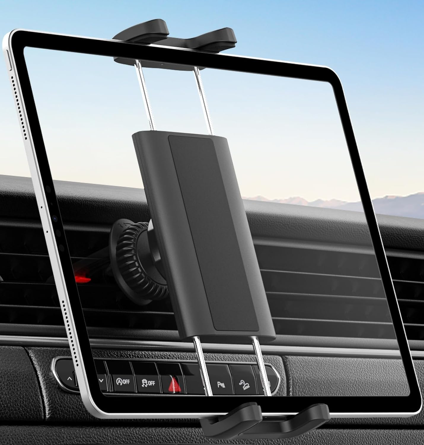 Woleyi Car Vent Tablet Mount for Car, [Upgrade Clip Never Fall] Air Vent Tablet Holder, 360&deg; Adjustable Truck A/C Hook Cradle for Ipad Pro 11 Air Mini, Z Fold, Galaxy Tab, Iphone, 4-11" Tablet & Phone