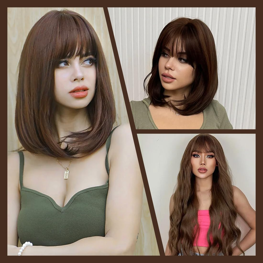 RTRTGS Fringe Hairpiece Real Hair Clip in Fringe Real Hair Natural with Hairpieces Hair Extensions Fringe Bangs in Pony Fringe Extensions Natural Bangs for Women image number 1