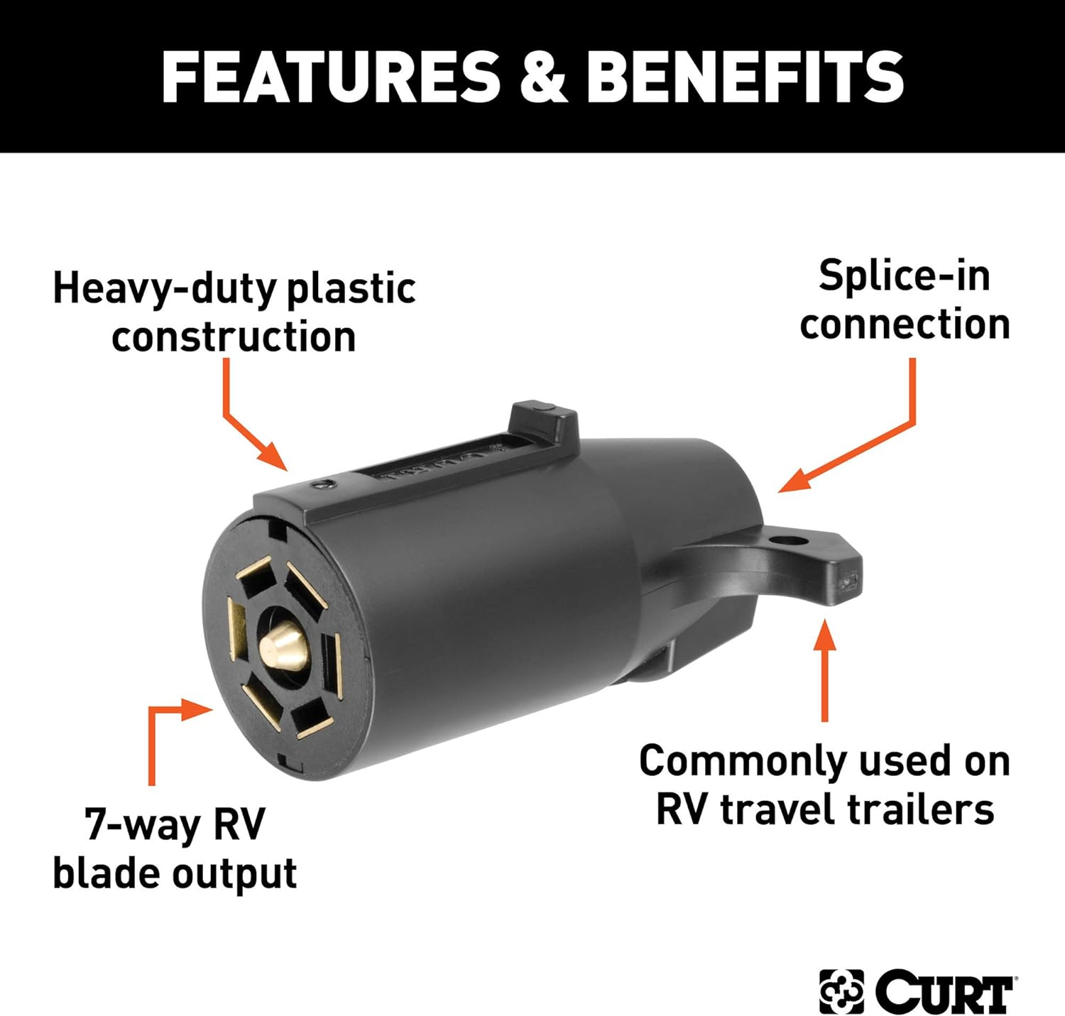 CURT 58141 7-Way RV Blade Connector Plug