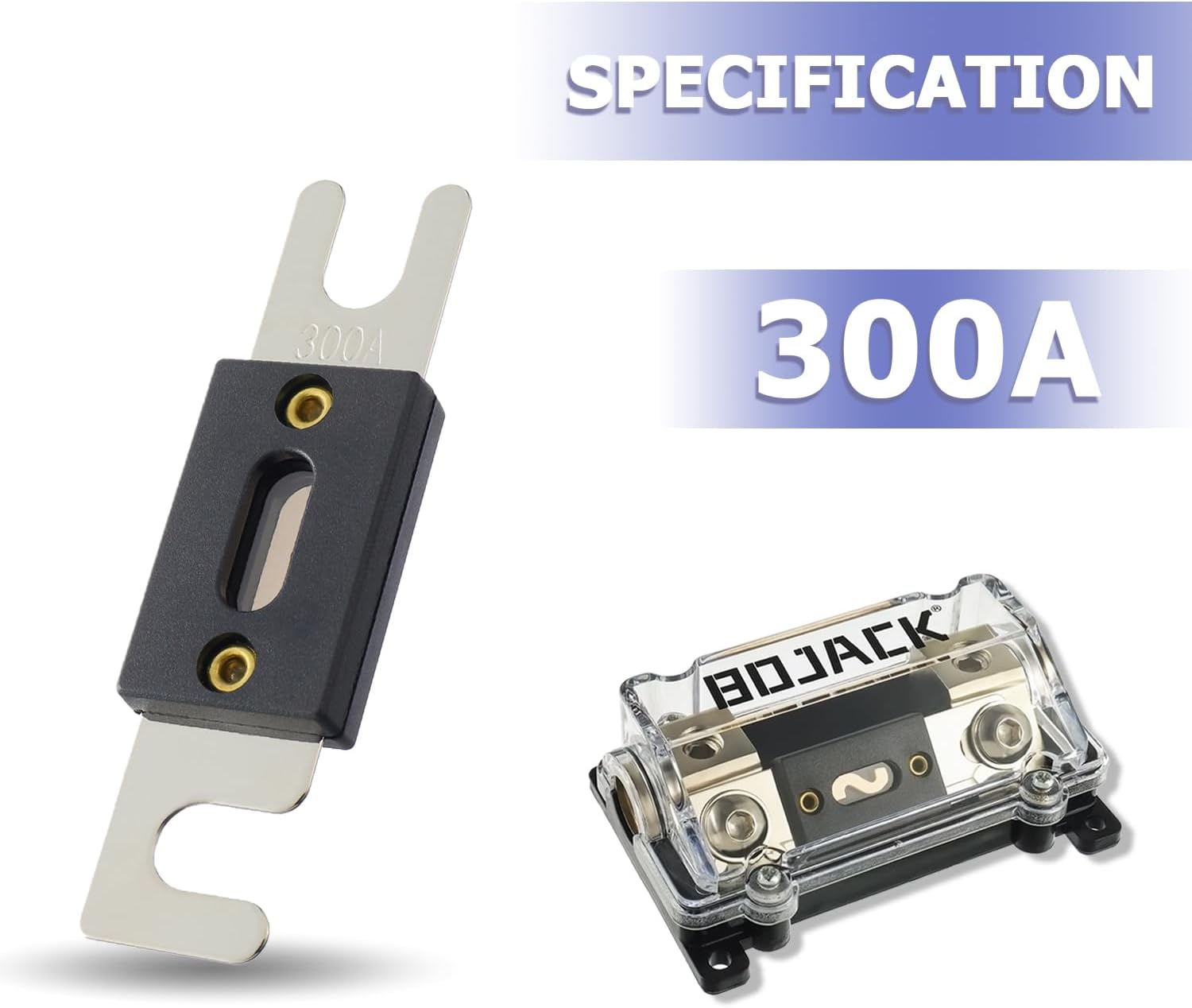 BOJACK 0/2/4 Gauge AWG In-Line ANL Fuse Holder with 300 Amp Fuse No Wire Terminals Needed Inline Fuse Holder with Insulating Cover, Automotive 4, 2, 0 Gauge Fuse Block, BJ- XFH-300A image number 4