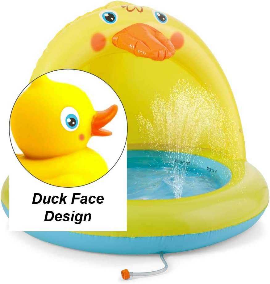Shade Baby Pool, Sprinkle and Splash Play Pool, Outdoor Duck Bathtub of 39 Inches image number 6