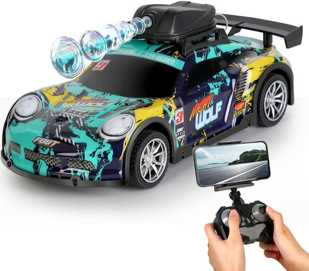 B-Qtech Remote Control Car with Camera, 2.4Ghz Remote Control Drift Car APP Control, RC Camera Racing Car Graffiti Off-Road Vehicle image number 4
