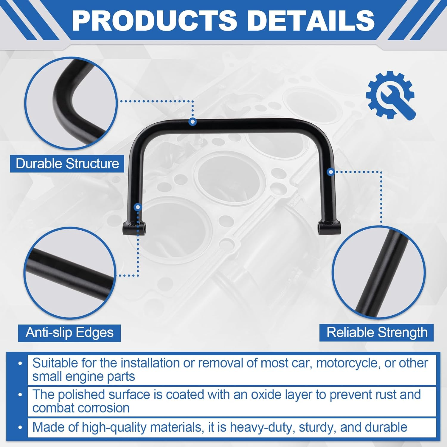 Loksun Valve Spring Compressor, 10Pcs Valve Spring Removal Tool with Solid C Clamp, 5Pcs Collet Pusher Adapters for Motorcycle, Car, Small Engine Vehicle Equipment image number 6