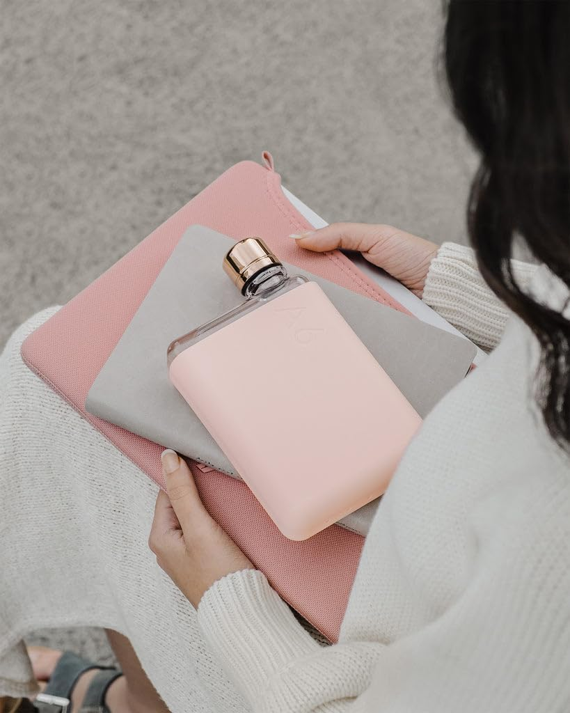 Slimbottle A5 (25Oz / 750Ml) & A6 (14Oz / 420Ml) the Flat Water Bottle That Fits in Your Bag I BPA FREE I Transparent/Clear Water Bottle (A6-420Ml)