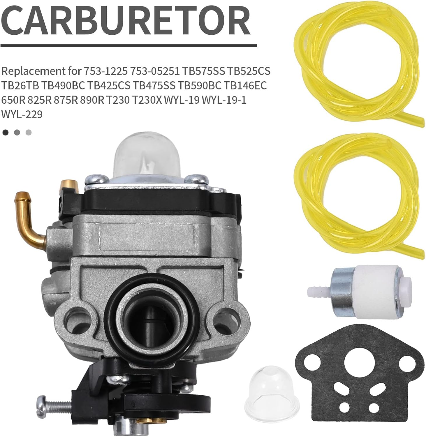 SYOWADA 753-04296 Carburetor Carb Kit Replacement for Shindaiwa T230 LE230 S230 X230 F230 C230 T230X PB230 TCX230 X230 String Trimmer Brush Cutter, Replace 753-04745 753-1225