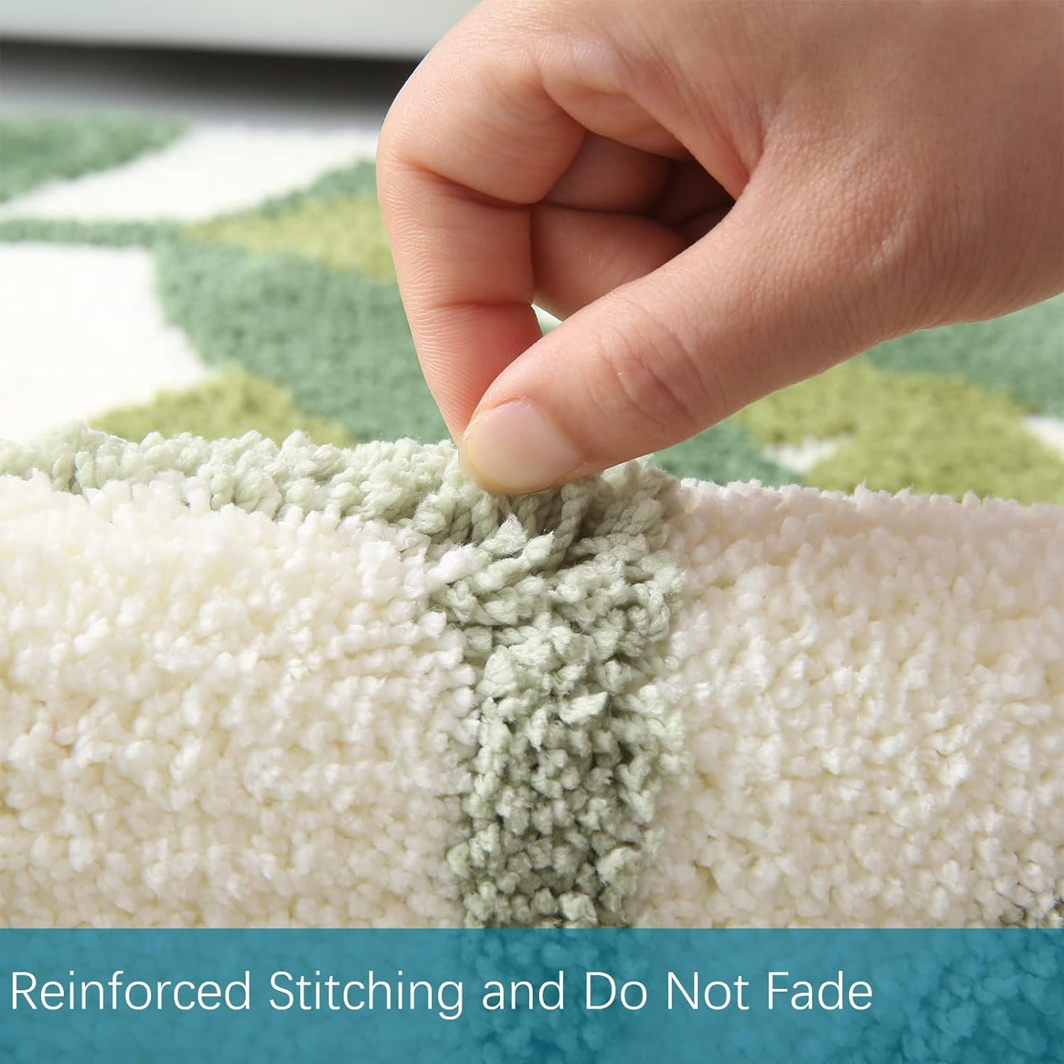 Zebrasmile 31.5 X 19.5IN Green Leaves Microfiber Strong Water Absorption Bath Rug Tower with Non Slip Back inside Entryway Door Mat for Bathroom Floor Indoor Doormat image number 3