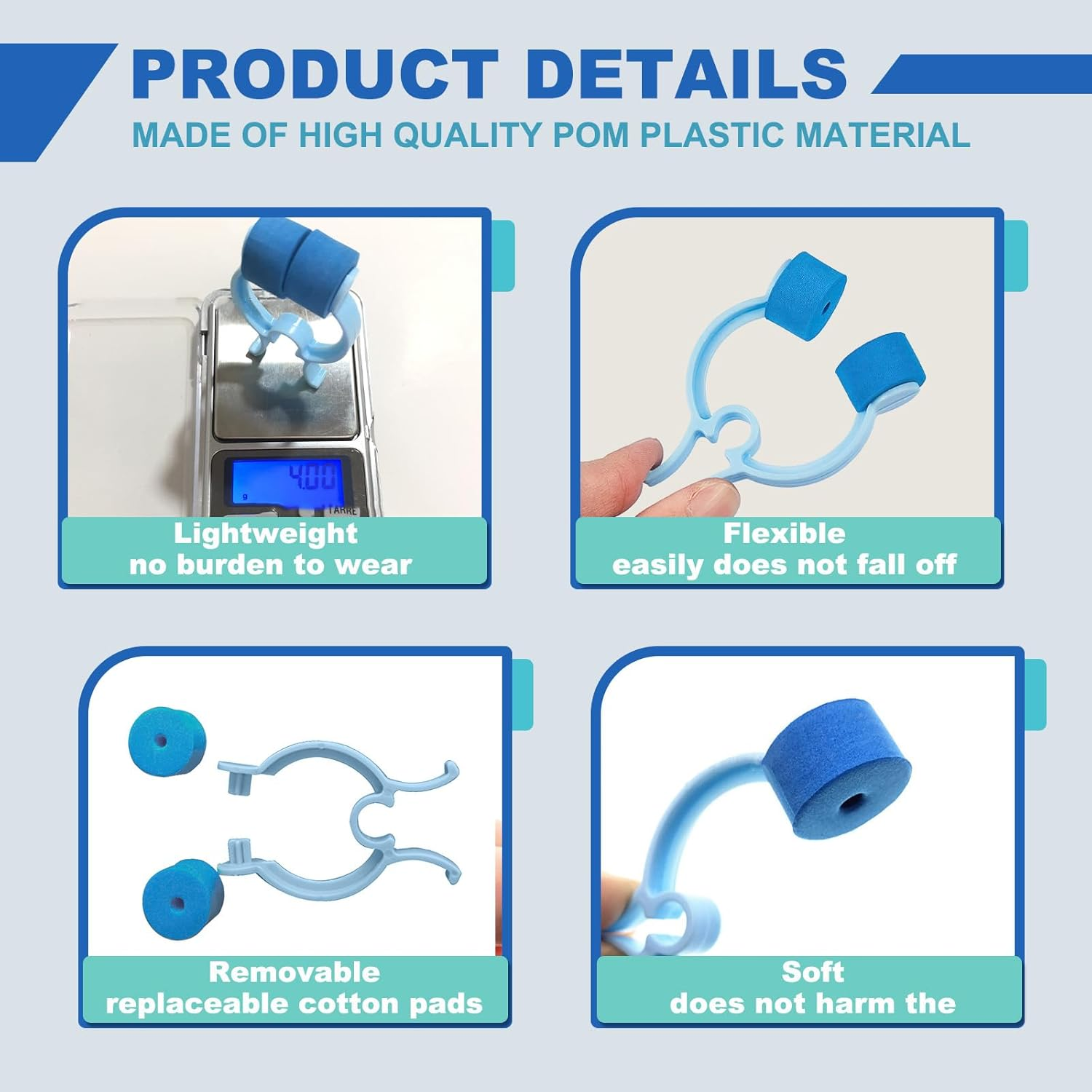 48 Pcs Plastic Foam anti Snore Nose Clip, Nose Clamps for Nosebleeds, Bloody Nose Stoppers, Swim Nose Clip Adult, Nose Clips for Accidental or Emergency Condition image number 1