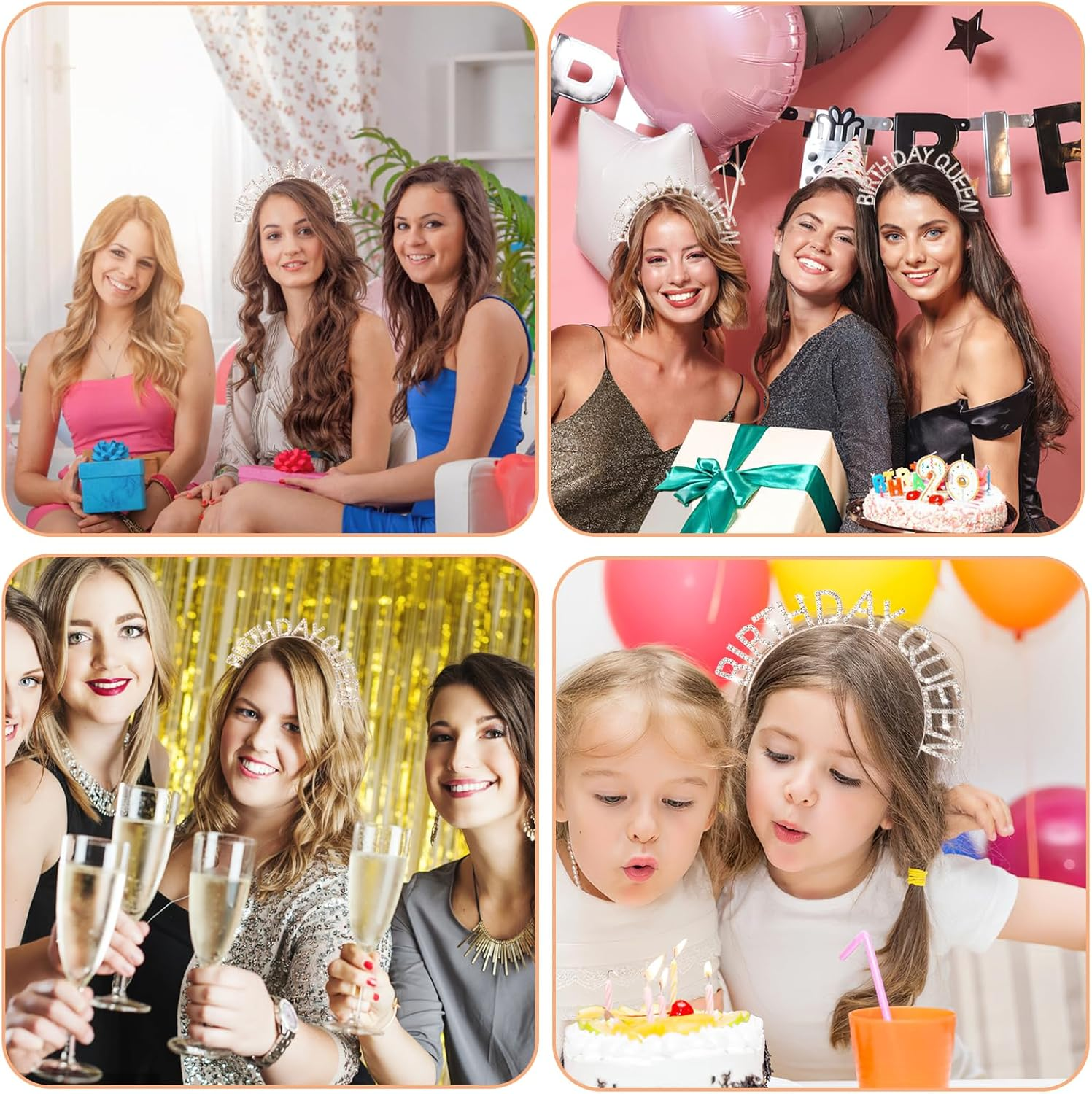 WLLHYF Birthday Crown for Women, Birthday Tiaras Rose Gold Birthday Queen Headband Princess Crown for Girls Birthday Party Accessories image number 2