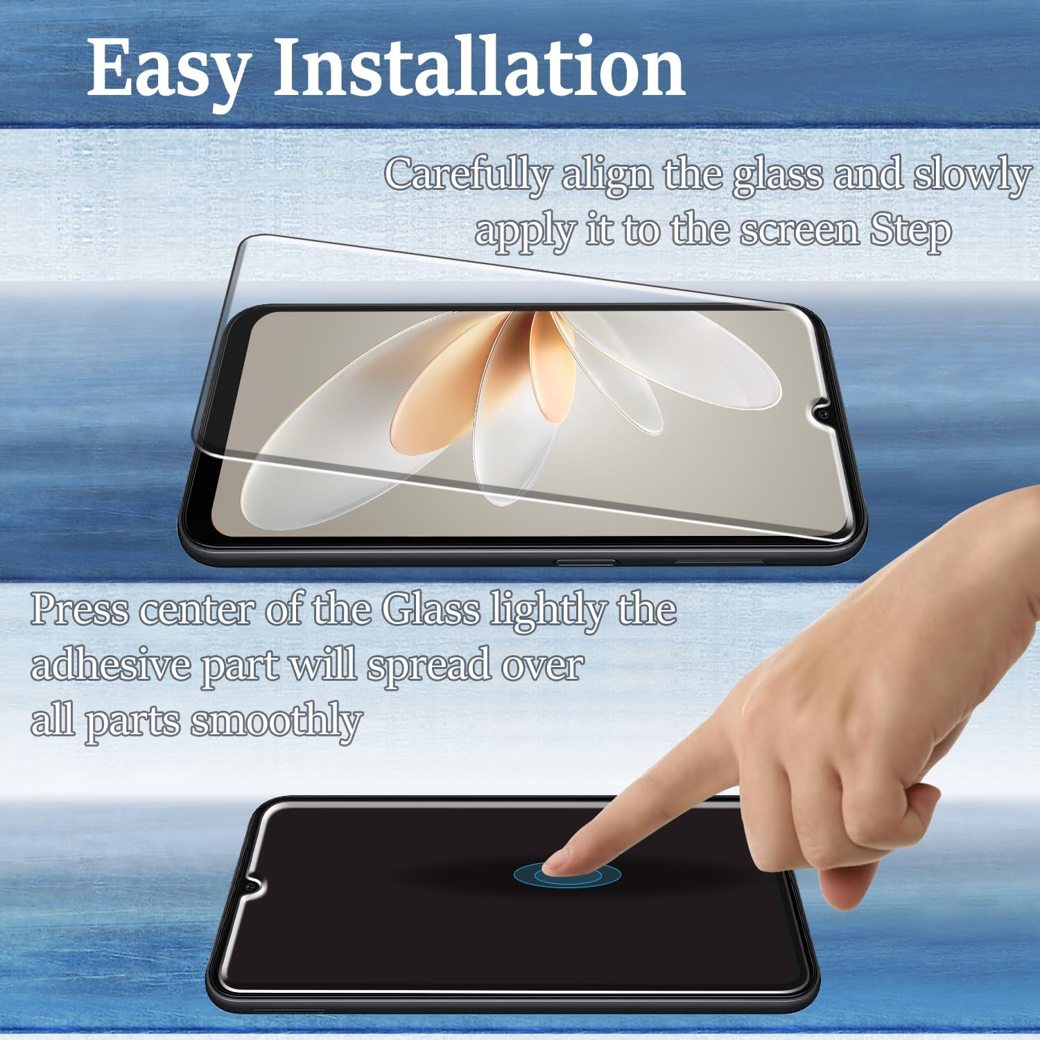 Pokolan 3 Pack Screen Protector for Samsung Galaxy A14 5G Tempered Glass, 9H Hardness, Case Friendly, Bubble Free, Anti-Scratch, Ultra Resistant image number 2