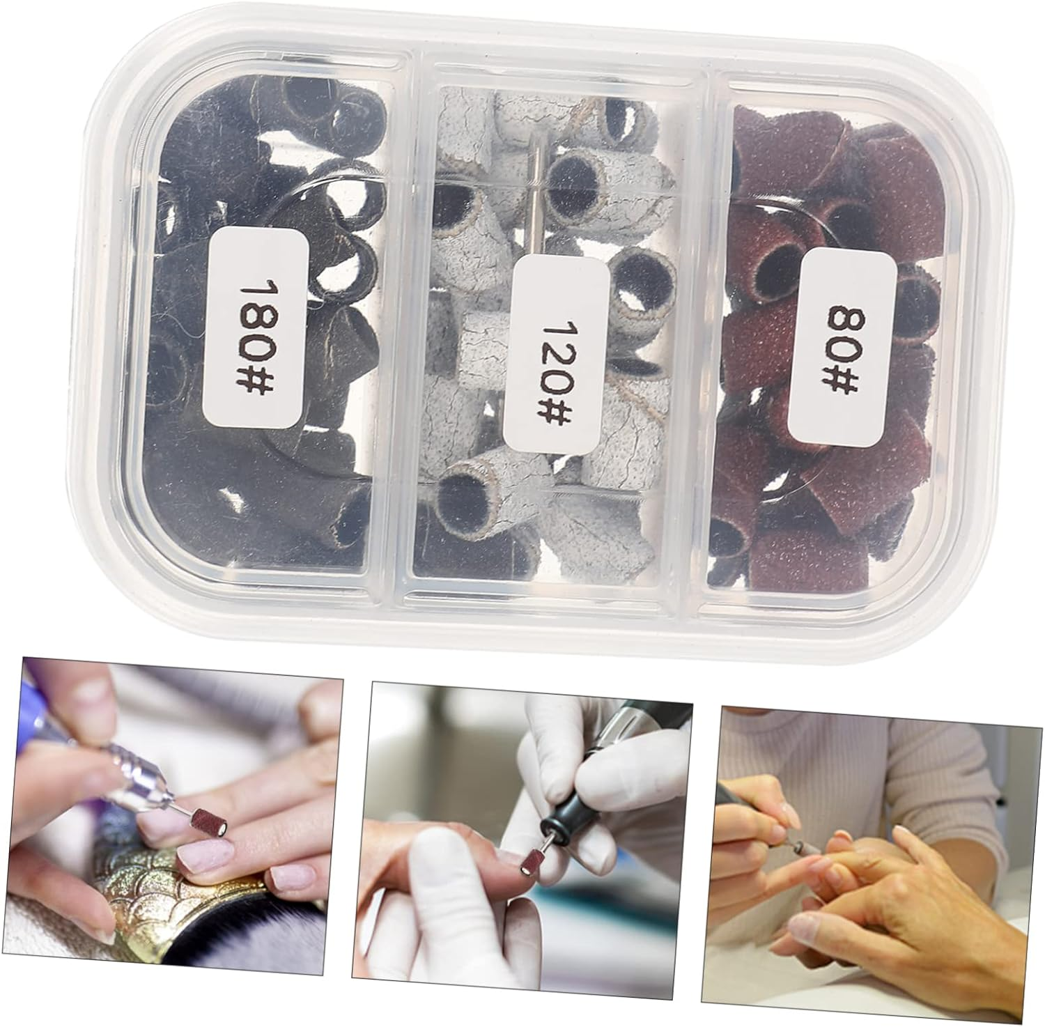 MERRYHAPY 75Pcs Professional Nail Art Shop Tool Environmental-Friendly Material Polishing Ring Nail Sanding Bands Fine - Brown image number 7