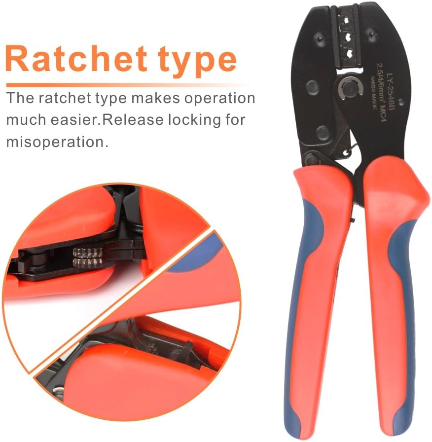 IWISS MC4 Solar Connector Crimping Tools for AWG14-10 2.5/4/6Mm2 Solar Panel PV Cable image number 1