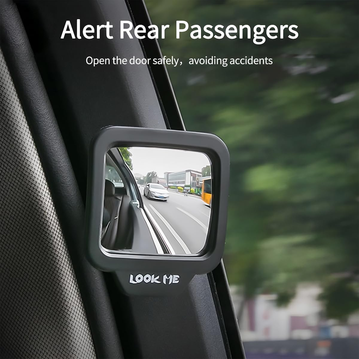 Zipelo Car Back Passenger Rear View Mirror, Car Blind Spot Mirror for Get-Off Door Open Safety, Car Second Row Rearview Mirror with Magnetic Base, Universal Wide Angle Rotatable Auxiliary image number 2