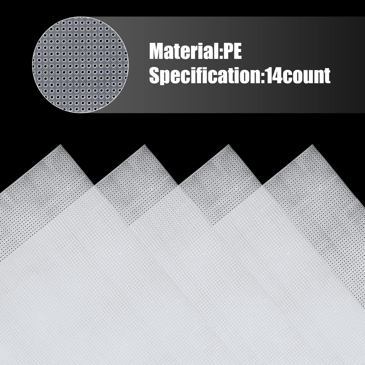 6Pcs Plastic Mesh Canvas Sheets, 14 CT Clear Plastic Mesh Canvas Sheets for Embroidery Making, Cross Stitch Plastic Aida Mesh Screen for Crafts DIY Crochet Projects (11X8.2 Inch) image number 4