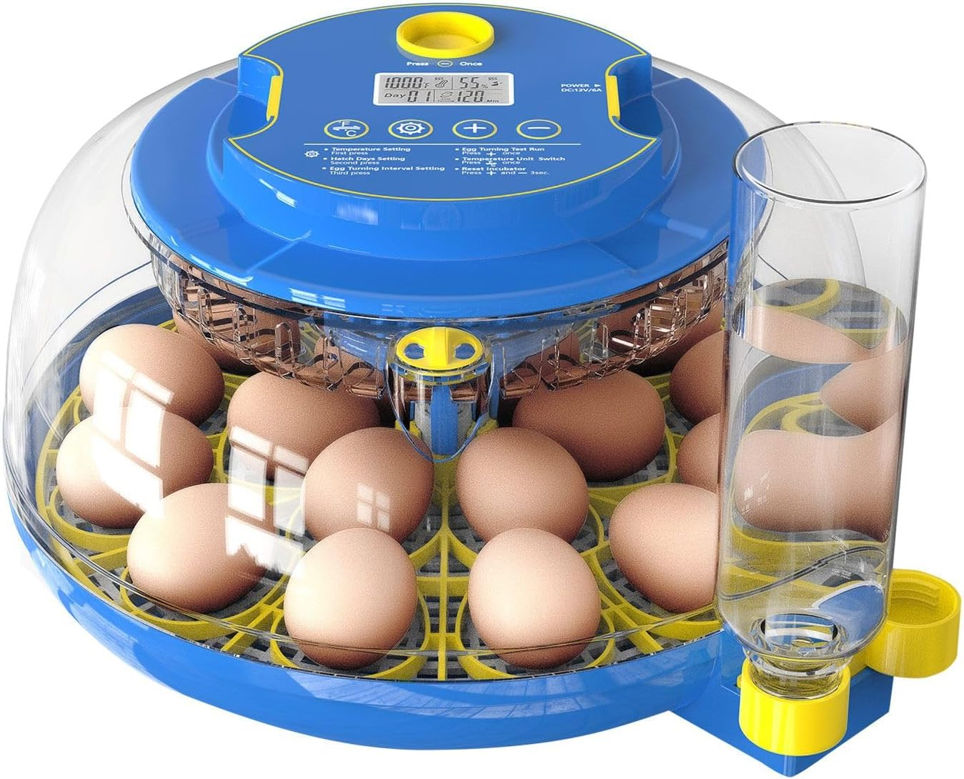 Pet Scene 18 Eggs Incubator Hatcher Automatic Double Layer Hatching Machine for Chicken Duck Quail Bird Goose Turkey with Auto Turner Water Adding LED Candler image number 3
