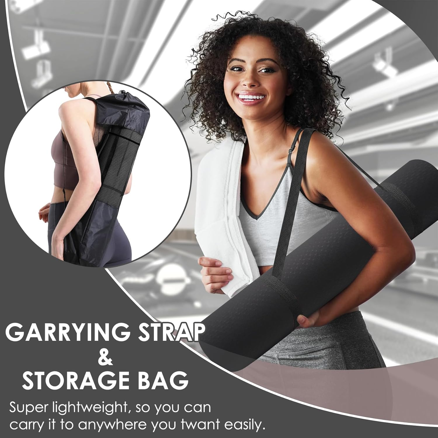 Non-Slip TPE Yoga Mat for Women & Men, 72"X24" Extra-Long Anti-Tear Pilates Mats for Hot Yoga, HIIT, Floor Workouts, 8Mm Thick Lightweight Fitness Mat Professional Exercise Mats with Dual Grip image number 1