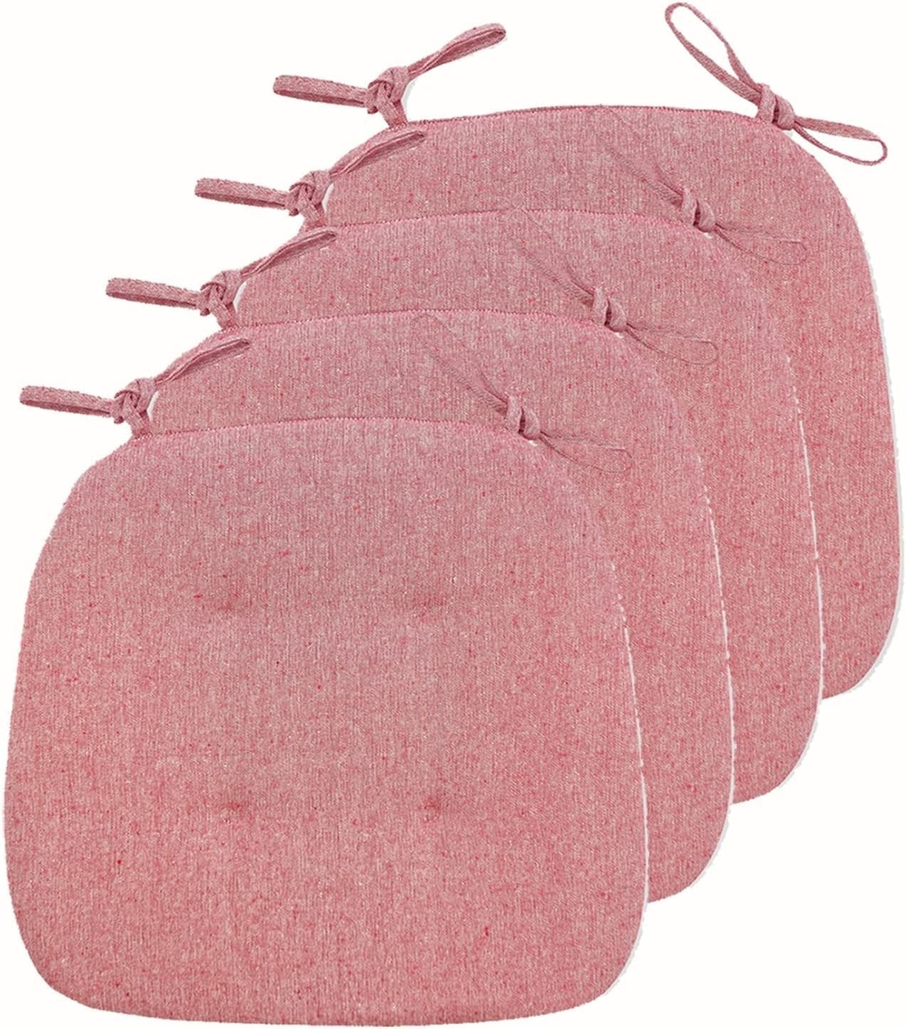 Cushion Kitchen Chair Cushions with Ties, Double Sided Chair Pads for Dining Room, U Shaped Non-Slip Seat Cushions, 2/4/6 Pack (Color : Red, Size : 4 Pack)
